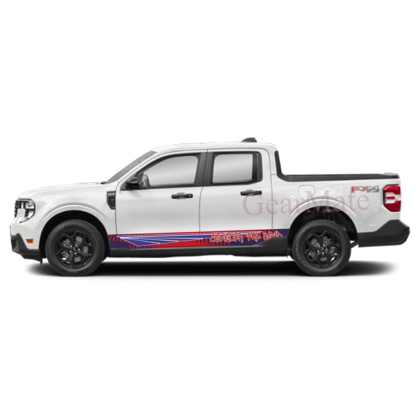 Conquer The Road Rocker Panel Graphic Decal Kit (Left & Right Sides) - High Quality Vinyl for Trucks & SUVs
