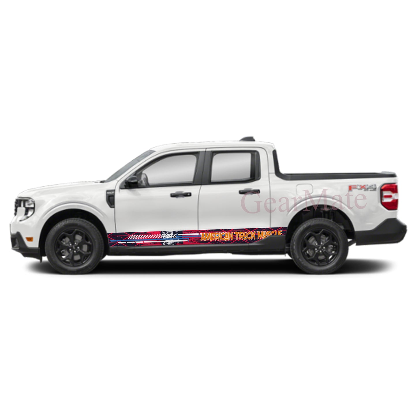 American Truck Muscle Rocker Panel Graphic Decal Kit (Left & Right Sides) - High Quality Vinyl for Trucks & SUVs