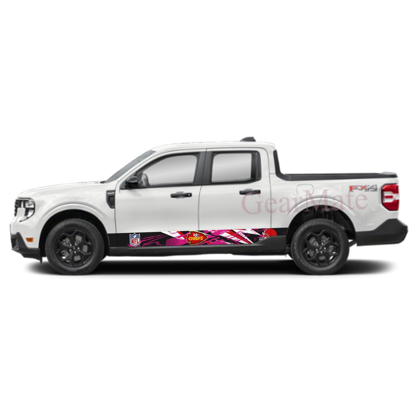 NFL Kansas City Chiefs 1 Rocker Panel Graphic Decal Kit (Left & Right Sides) - High Quality Vinyl for Trucks & SUVs