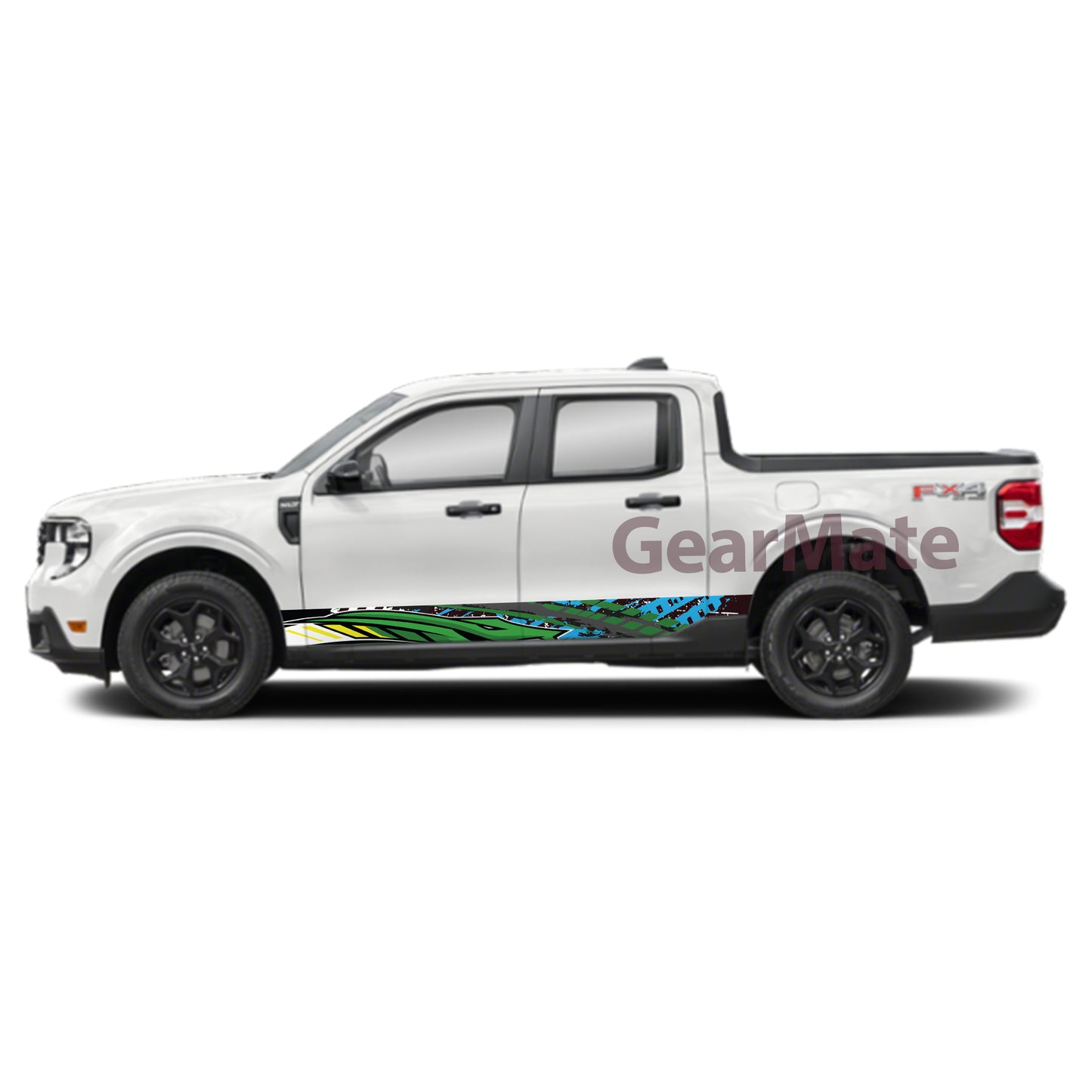 Racing Snake Green Panel Graphic Decal Kit (Left & Right Sides) - High Quality Vinyl for Trucks & SUVs