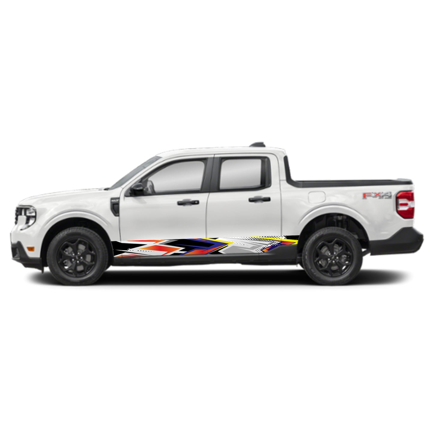 Orange Blue Rocker Panel Graphic Decal Kit (Left & Right Sides) - High Quality Vinyl for Trucks & SUVs