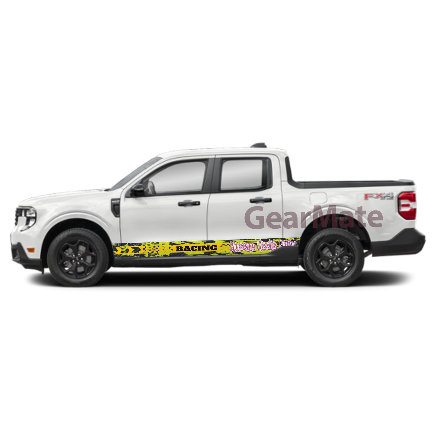 Muscle Meets Metal Rocker Panel Graphic Decal Kit (Left & Right Sides) - High Quality Vinyl for Trucks & SUVs