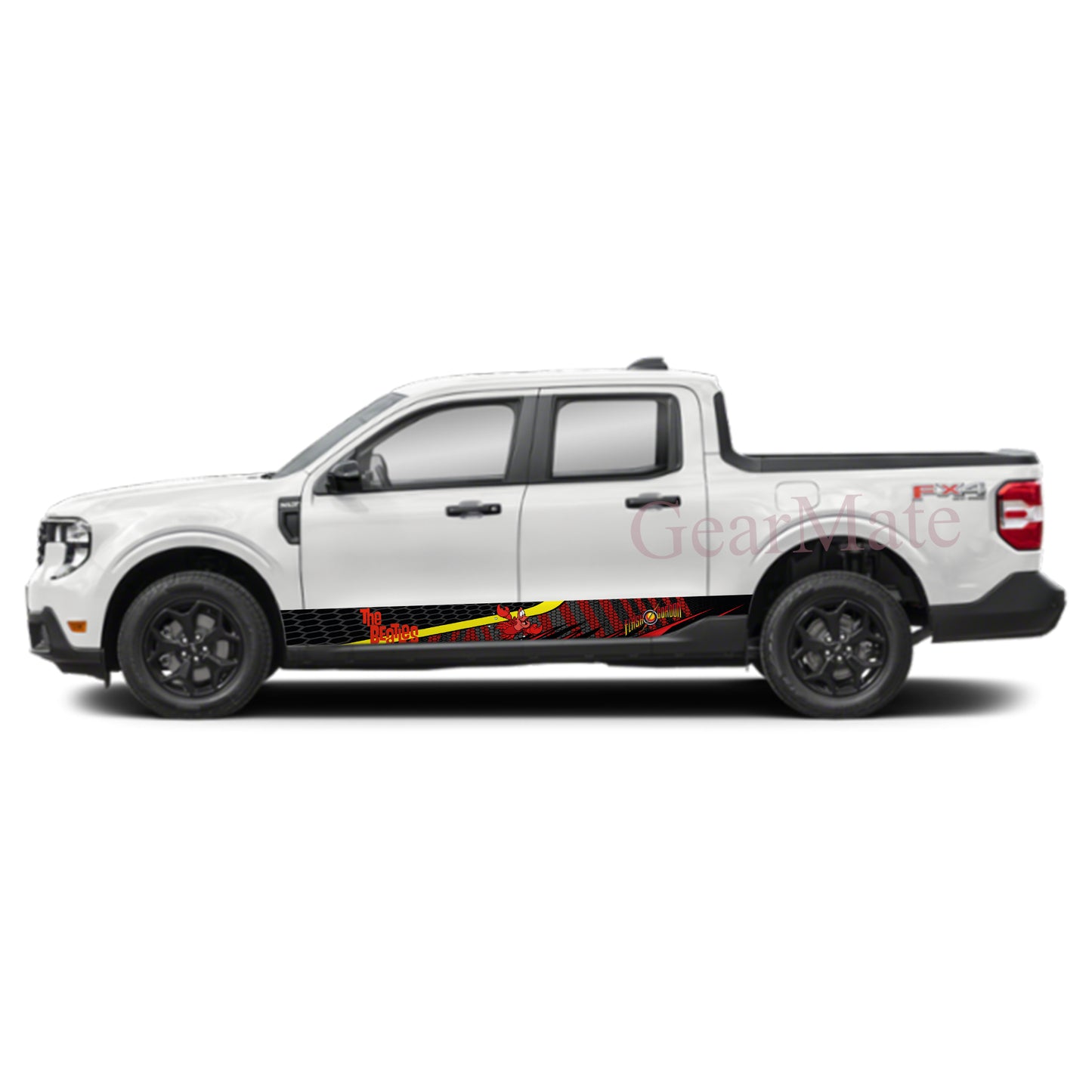Racing Track Shell Little Mermaid Rocker Panel Graphic Decal Kit (Left & Right Sides) - High Quality Vinyl for Trucks & SUVs
