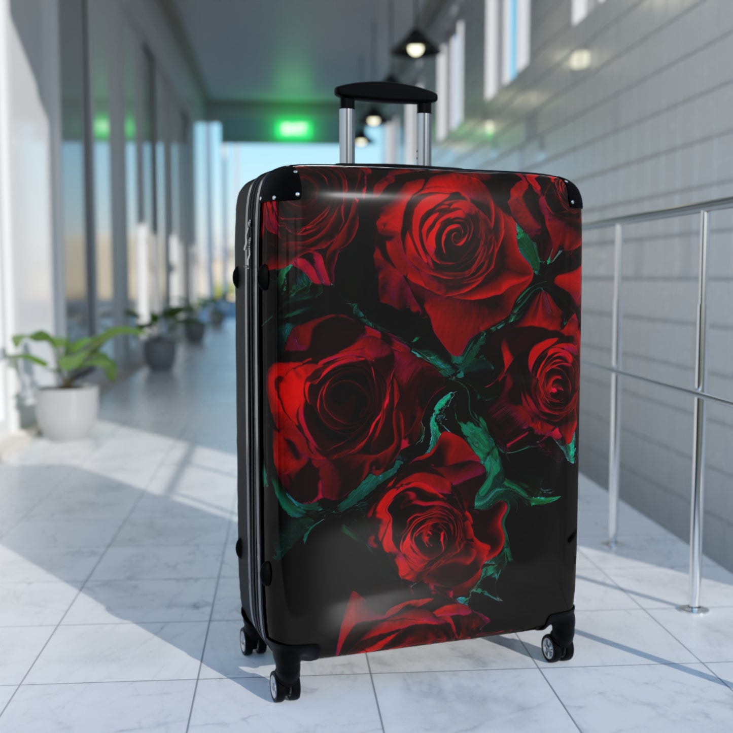 Nature Flowers Floral Red Rose Amoled Art Carry-On Suitcase - Stylish Luggage for Travelers