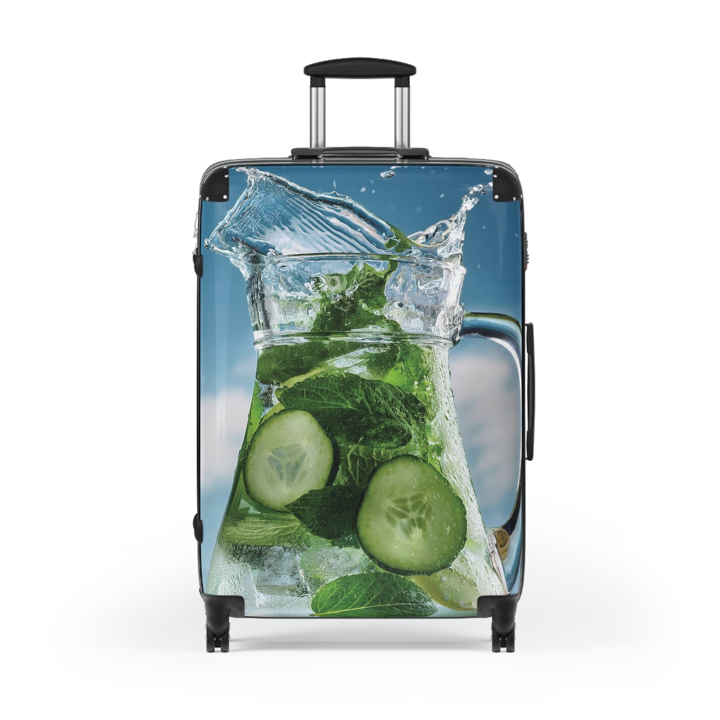 Nature Summer Cucumber and Mint FLoating Carry-On Suitcase - Stylish Luggage for Travelers