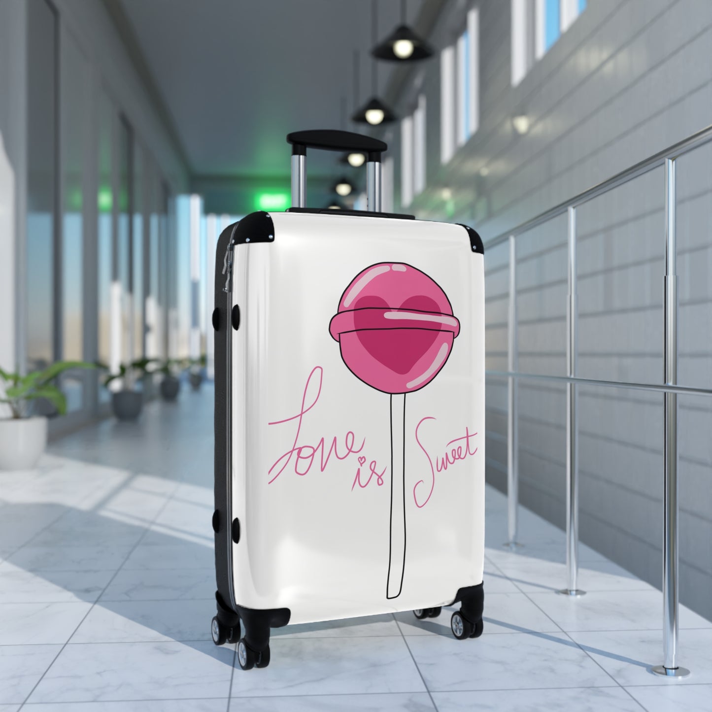 Love Lollipop Pink Art Carry-On Suitcase - Stylish Luggage for Travelers