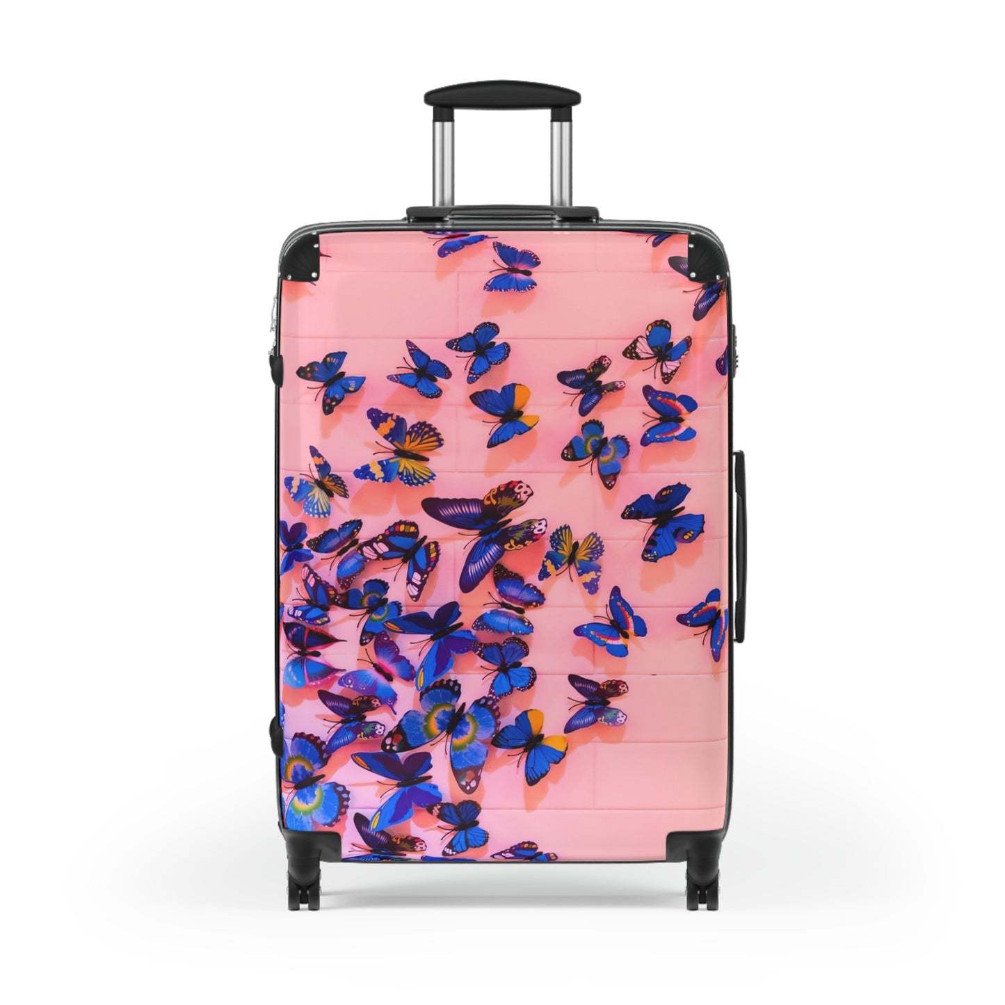 Nature Butterflies Blue Pink Art Carry-On Suitcase - Stylish Luggage for Travelers