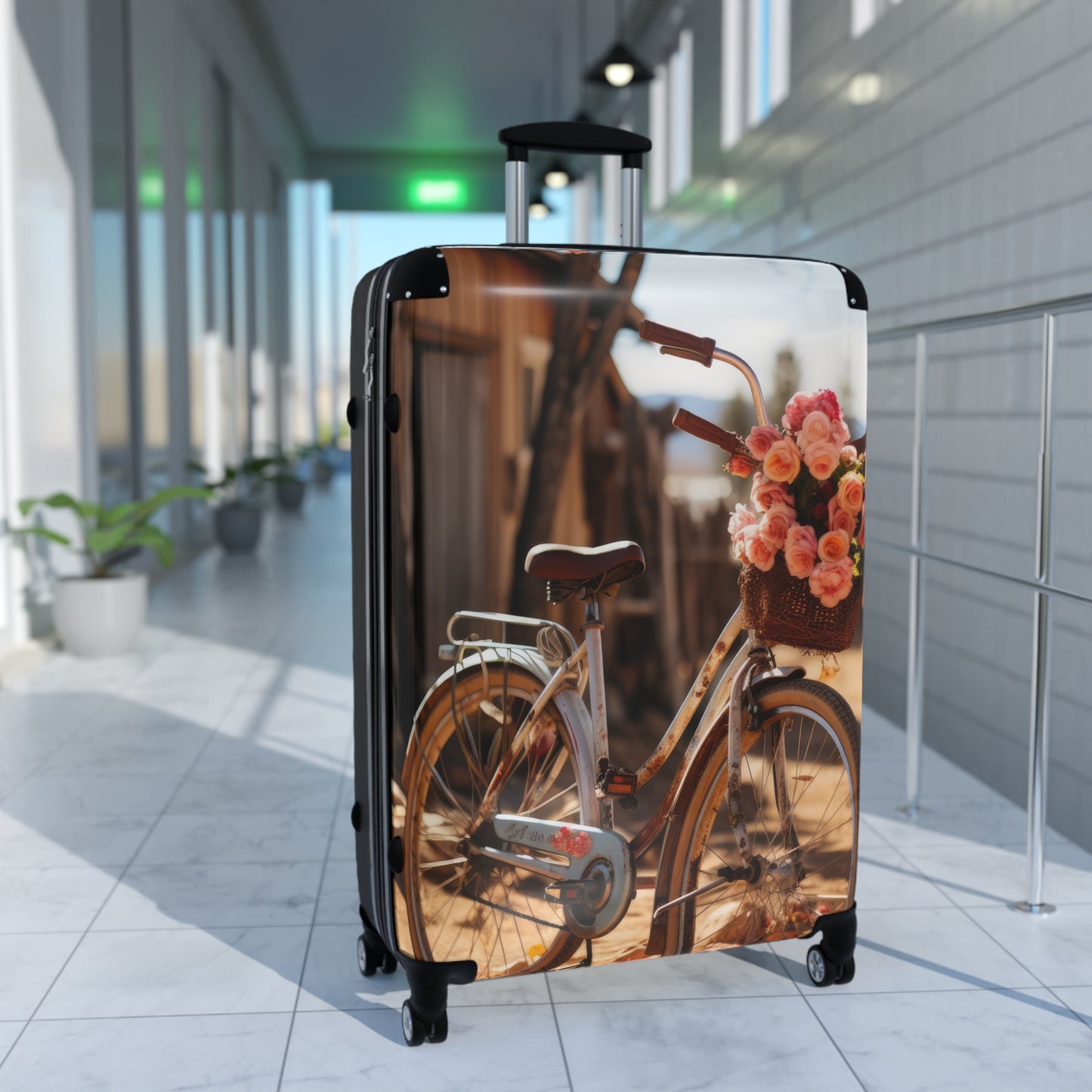 Nature Flowers Floral Bicycle Art Carry-On Suitcase - Stylish Luggage for Travelers
