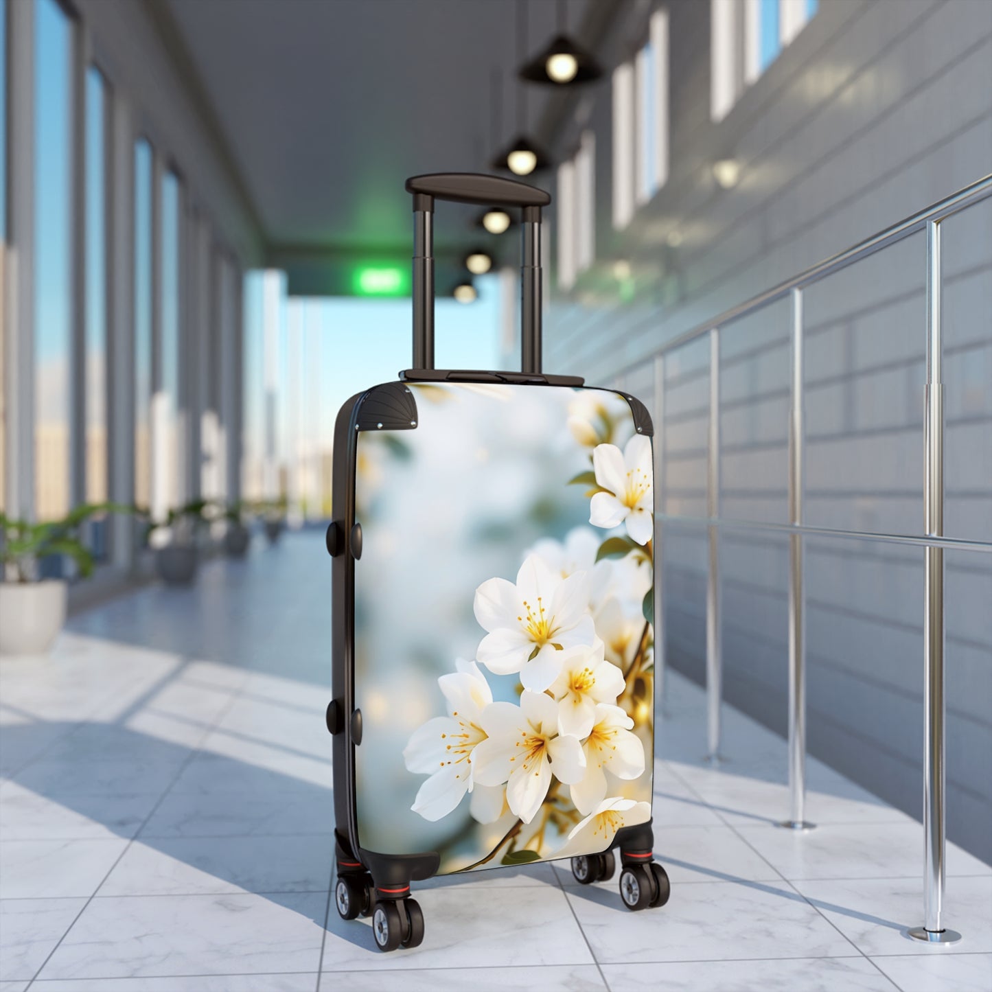 Nature Flowers Floral White Cherry Art Carry-On Suitcase - Stylish Luggage for Travelers