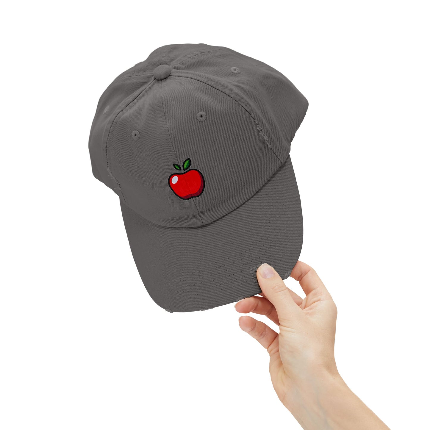 Apple Vintage Distressed Dad Hat Unisex Adjustable Cotton Twill Baseball Cap for Casual Everyday Wear
