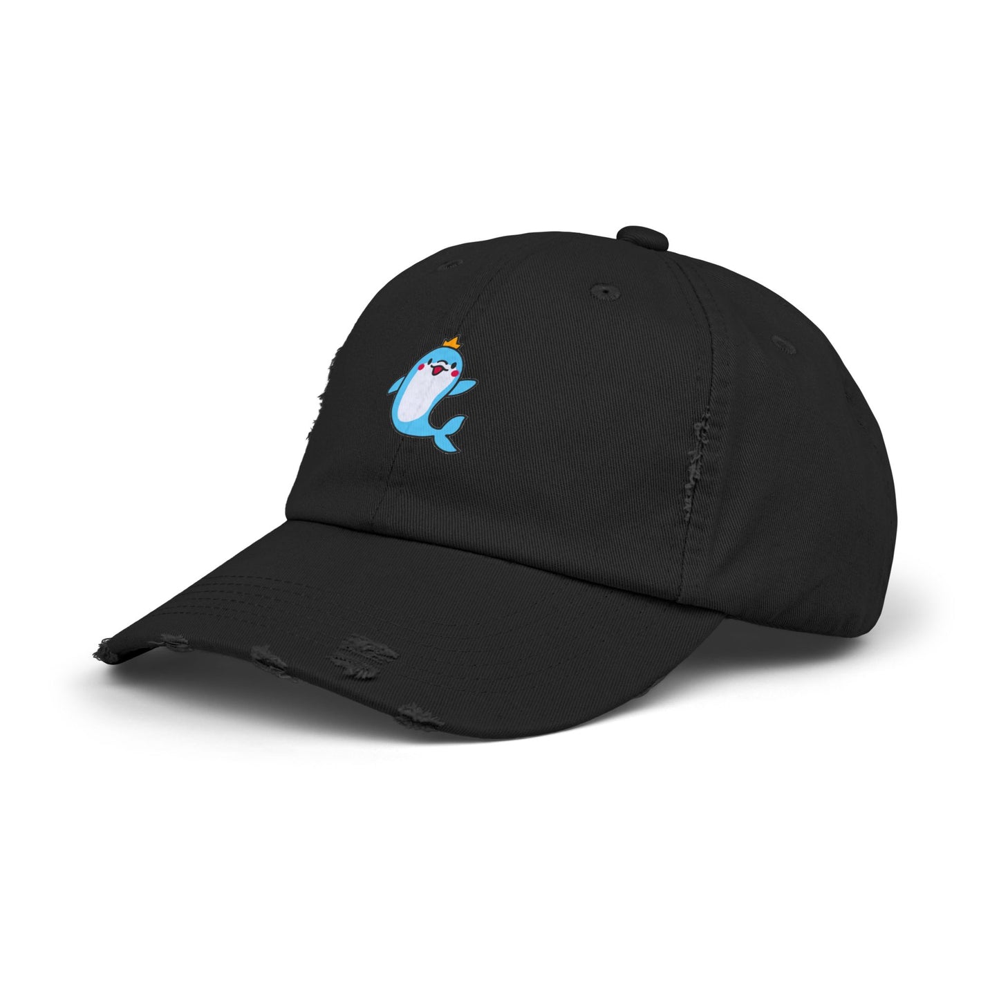 Dolphin Crown Vintage Distressed Dad Hat Unisex Adjustable Cotton Twill Baseball Cap for Casual Everyday Wear