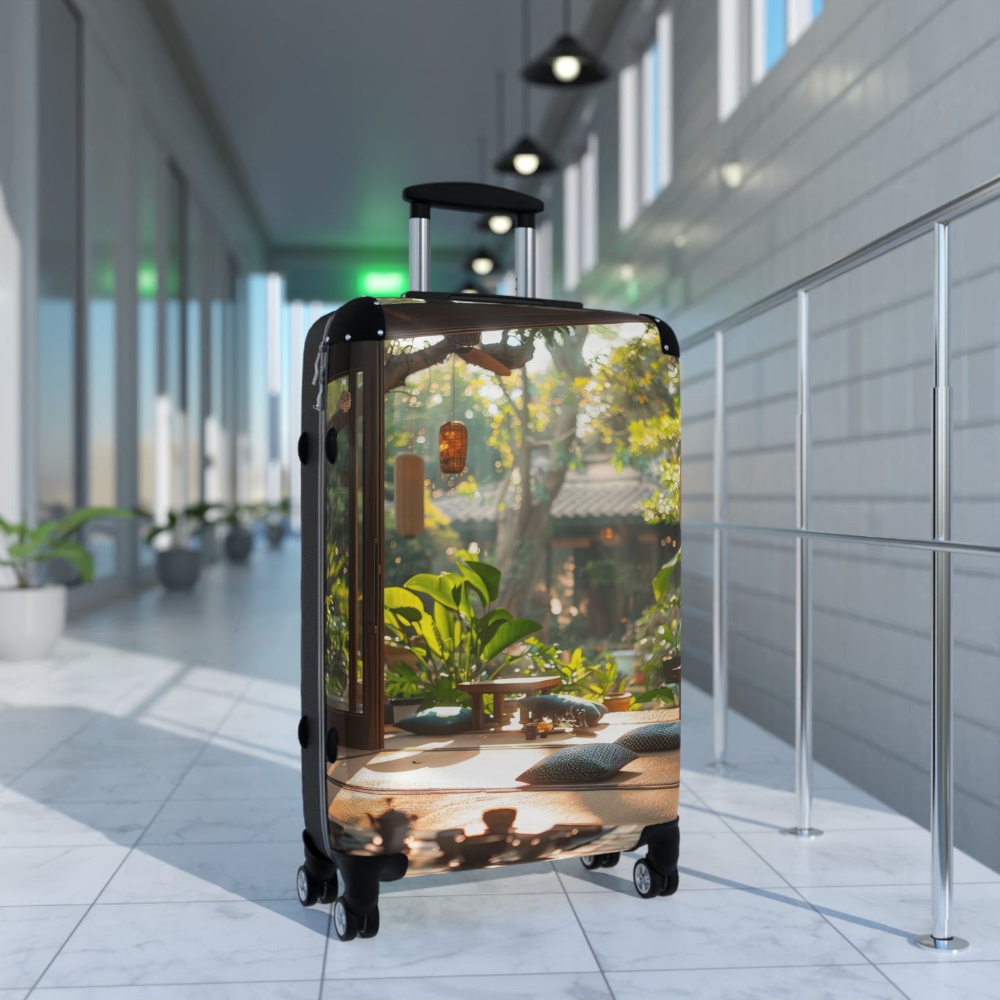 Nature Tea Serene Art Carry-On Suitcase - Stylish Luggage for Travelers