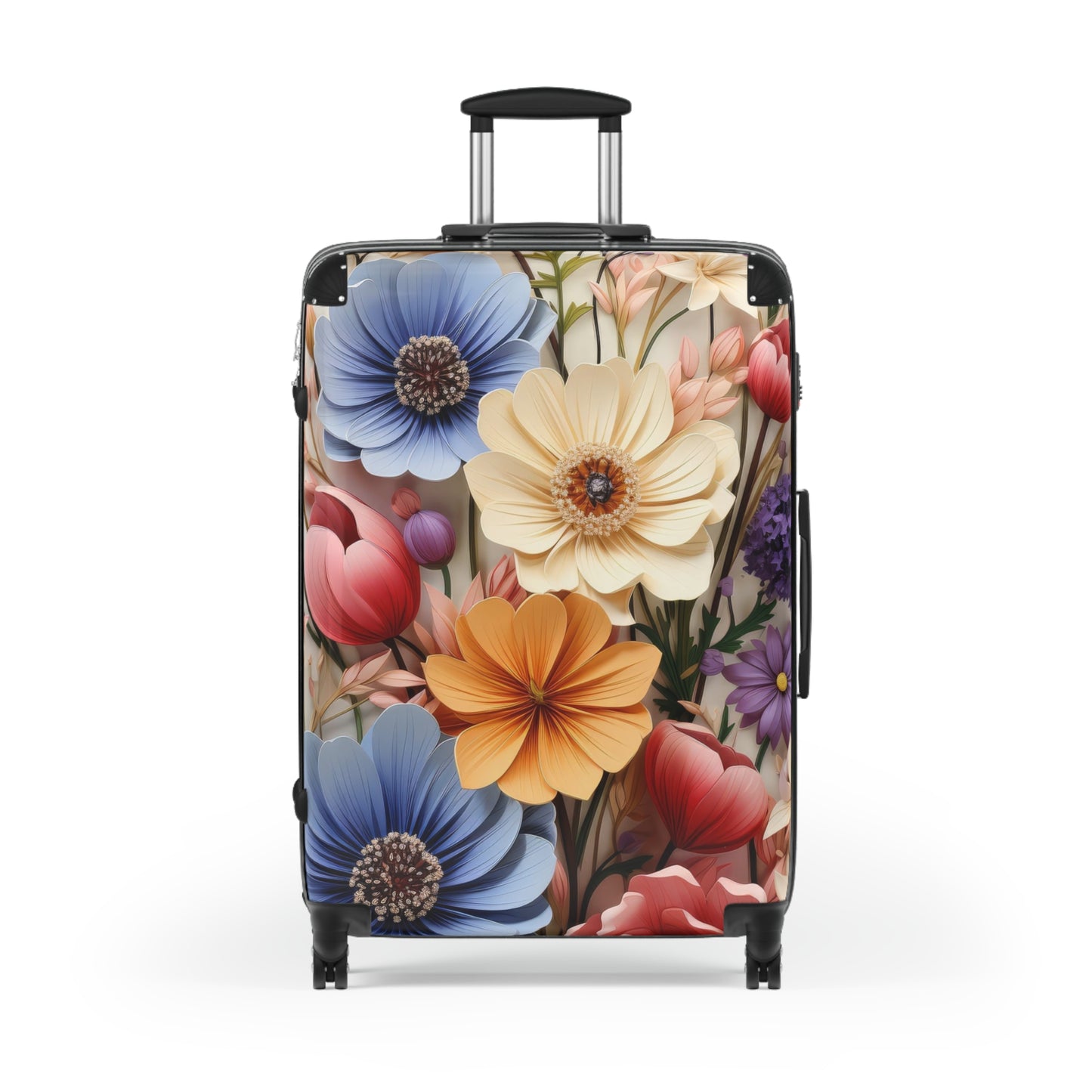 Nature Flowers Floral Paper Art Carry-On Suitcase - Stylish Luggage for Travelers