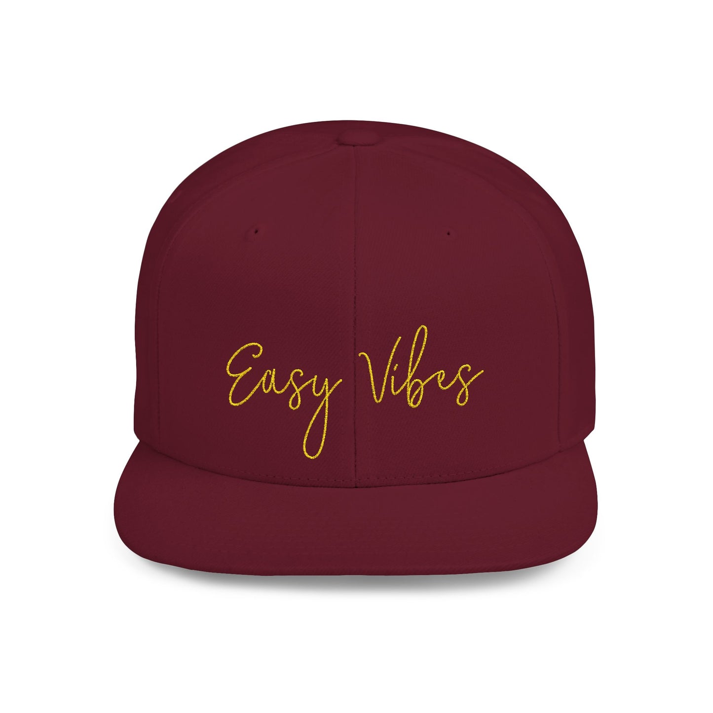 Text Easy Vibes Flat Bill Snapback – Lightweight, Custom Fit, Premium Quality