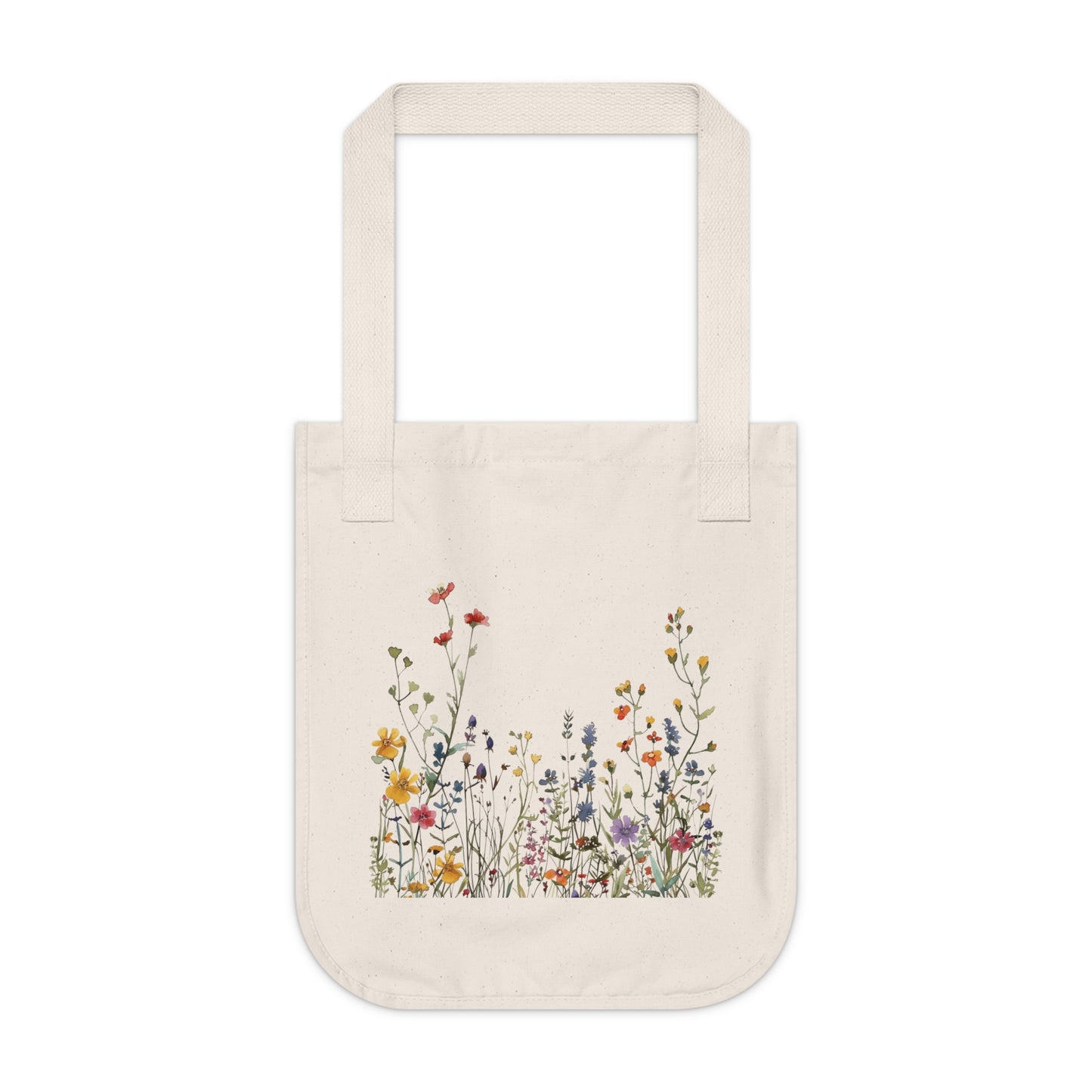 Flowers Background Floral Organic Canvas Tote Bag – Eco-Friendly Shopping & Beach Accessory