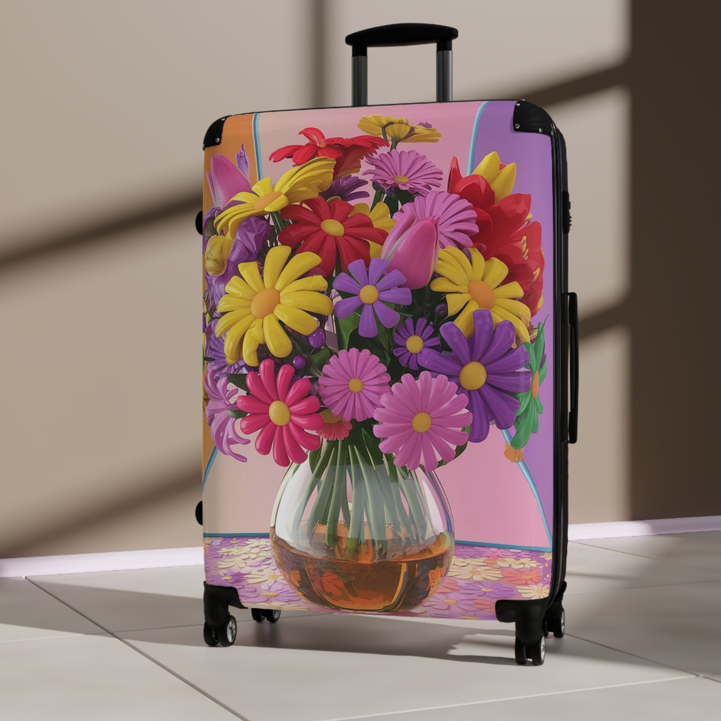 Nature Flowers Floral Set Colorful Art Carry-On Suitcase - Stylish Luggage for Travelers