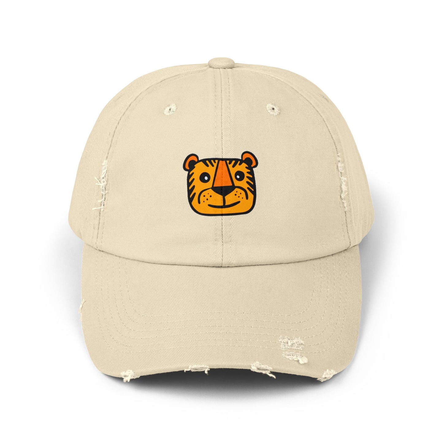 Tiger Vintage Distressed Dad Hat Unisex Adjustable Cotton Twill Baseball Cap for Casual Everyday Wear