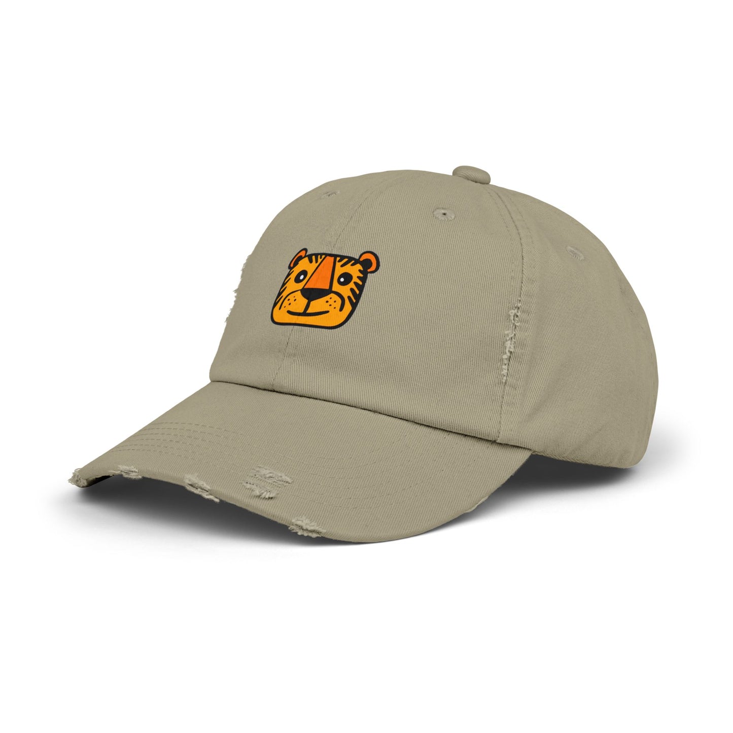 Tiger Vintage Distressed Dad Hat Unisex Adjustable Cotton Twill Baseball Cap for Casual Everyday Wear