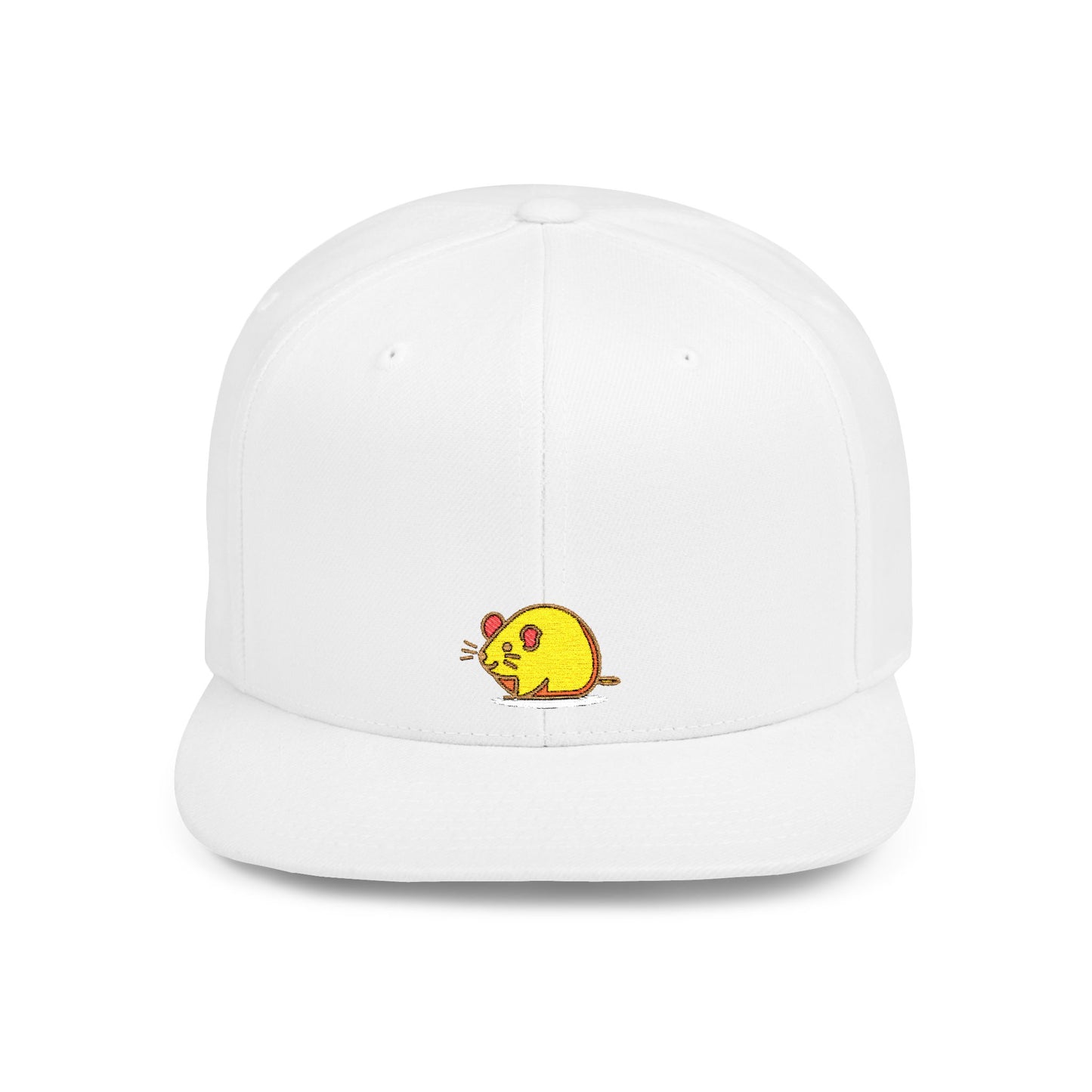 Icons Embroidered Yellow Mouse Flat Bill Snapback – Lightweight, Custom Fit, Premium Quality