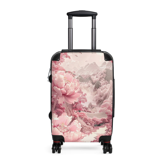Nature Flowers Floral Animated Pink Flowers Carry-On Suitcase - Stylish Luggage for Travelers