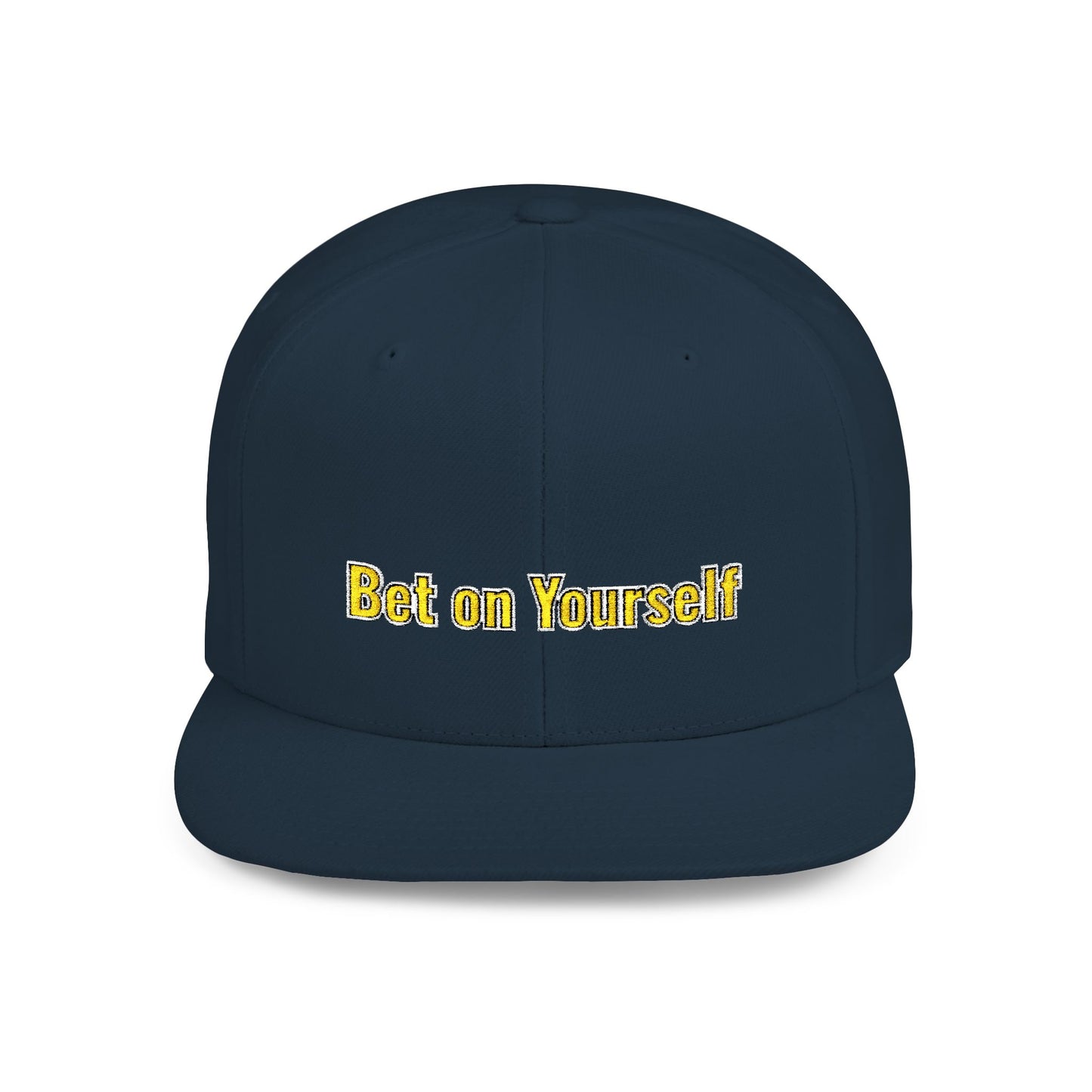 Text Bet On Yourself Flat Bill Snapback – Lightweight, Custom Fit, Premium Quality