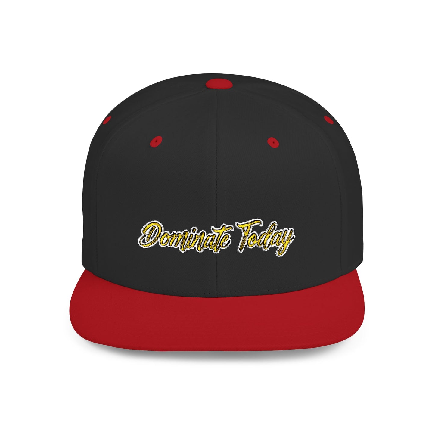 Text Dominate Today Flat Bill Snapback – Lightweight, Custom Fit, Premium Quality