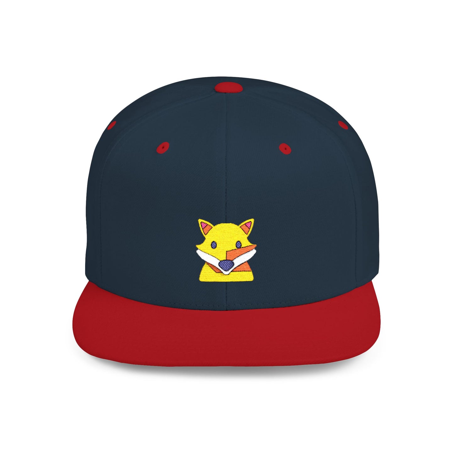 Icons Embroidered Fox Flat Bill Snapback – Lightweight, Custom Fit, Premium Quality
