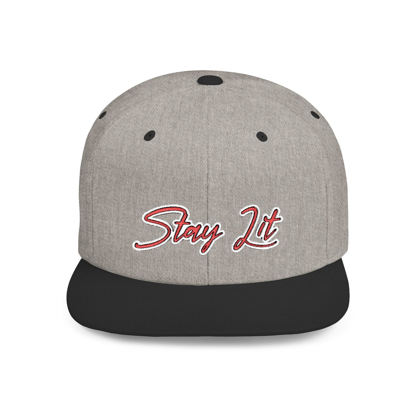 Text Stay Lit Flat Bill Snapback – Lightweight, Custom Fit, Premium Quality