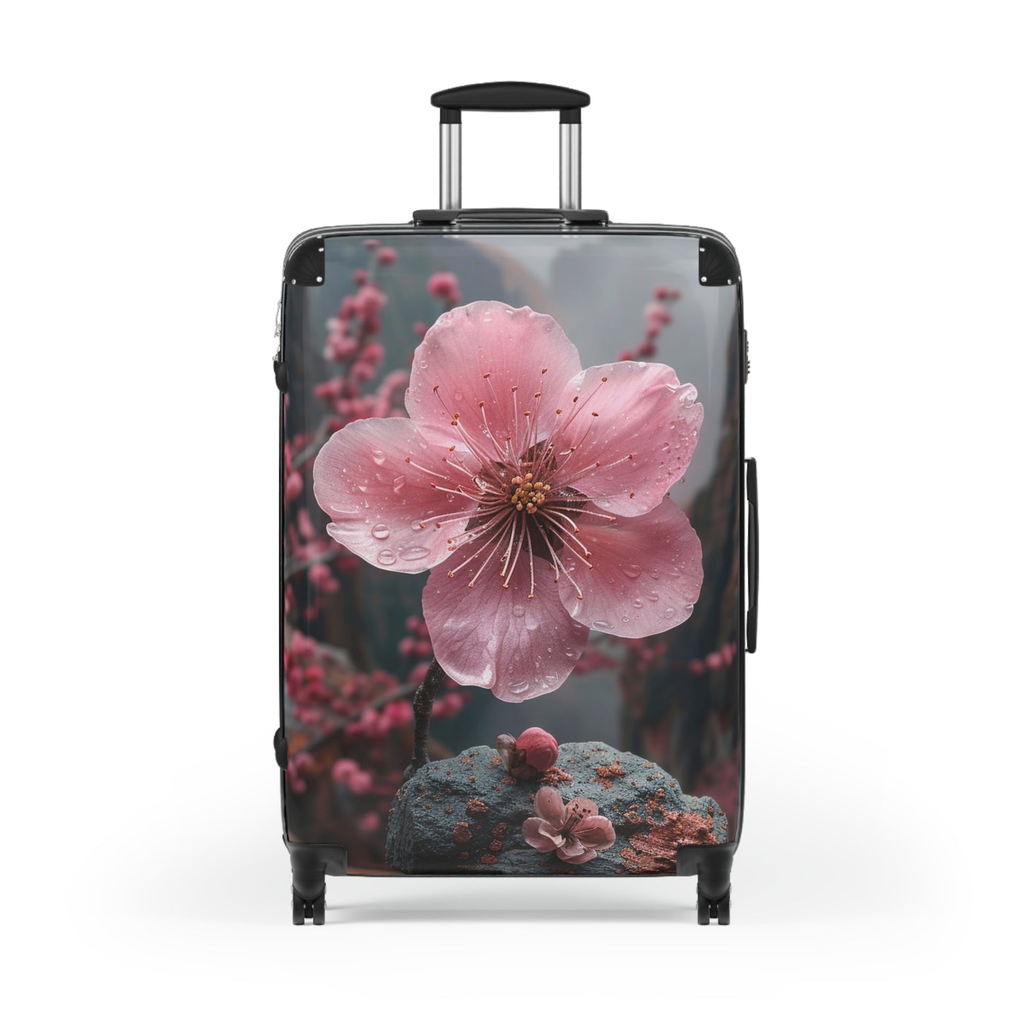 Nature Flowers Floral Animated Pink Flowers Art Carry-On Suitcase - Stylish Luggage for Travelers