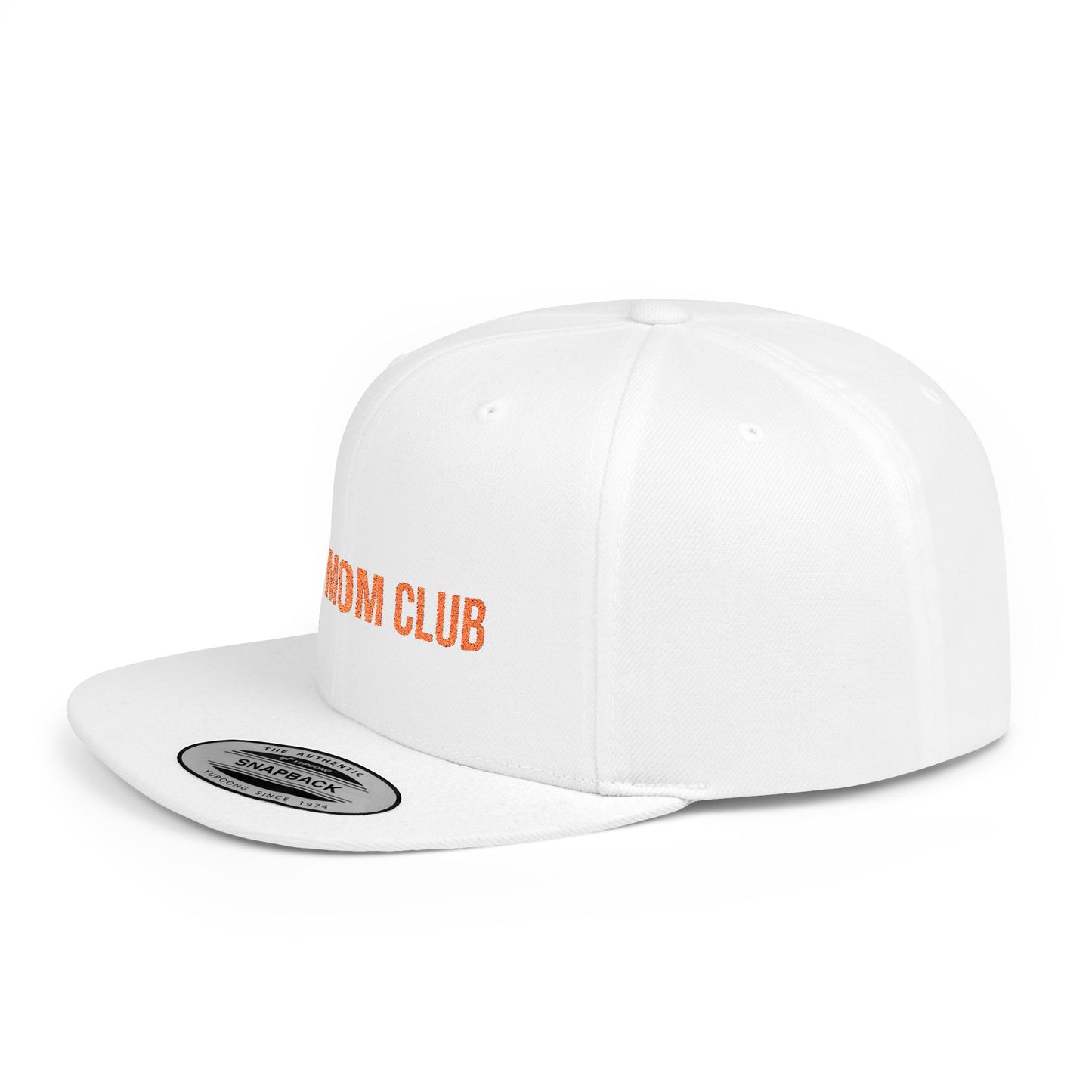 Text Cool Mom Club Flat Bill Snapback – Lightweight, Custom Fit, Premium Quality