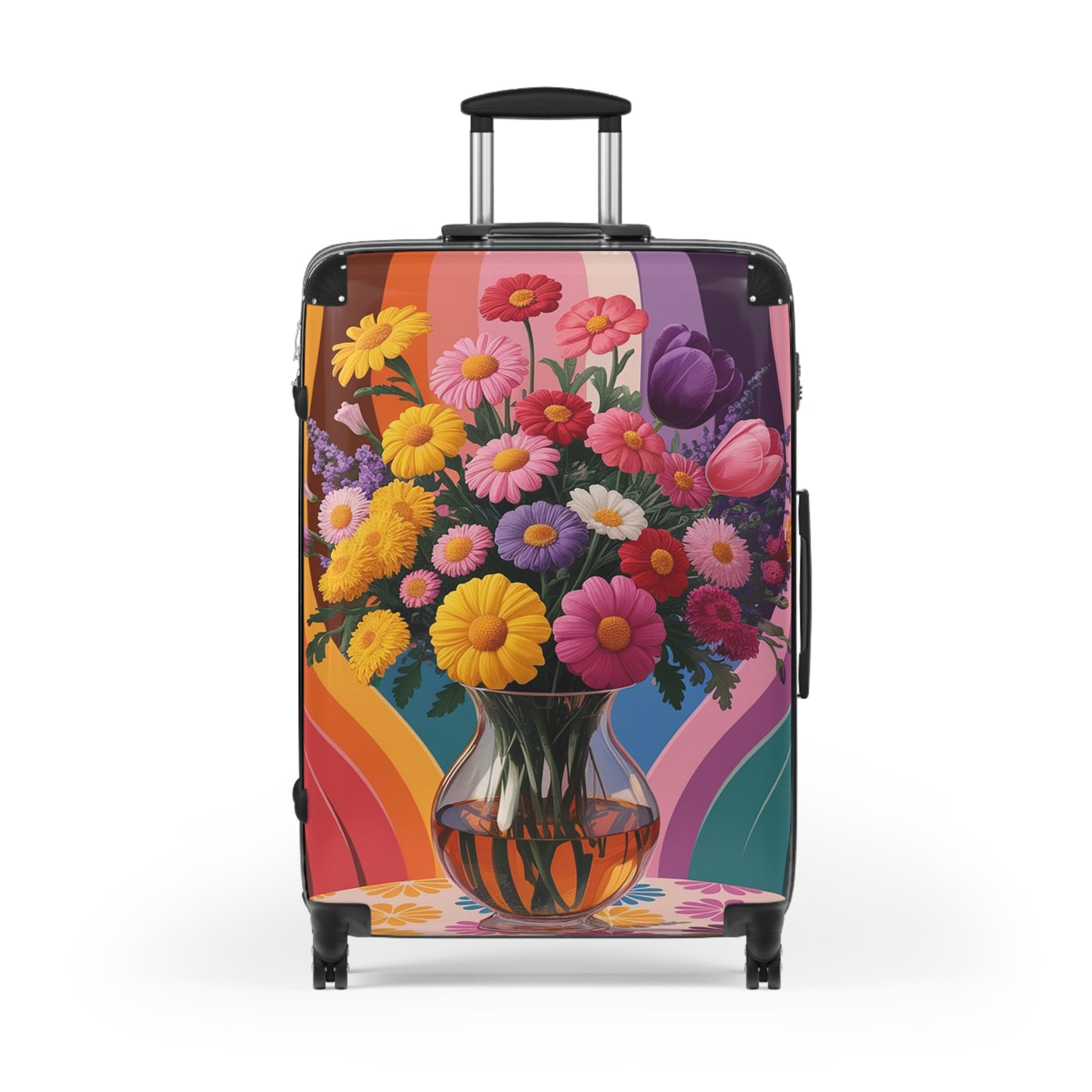 Nature Flowers Floral Vase Colorful Art Carry-On Suitcase - Stylish Luggage for Travelers