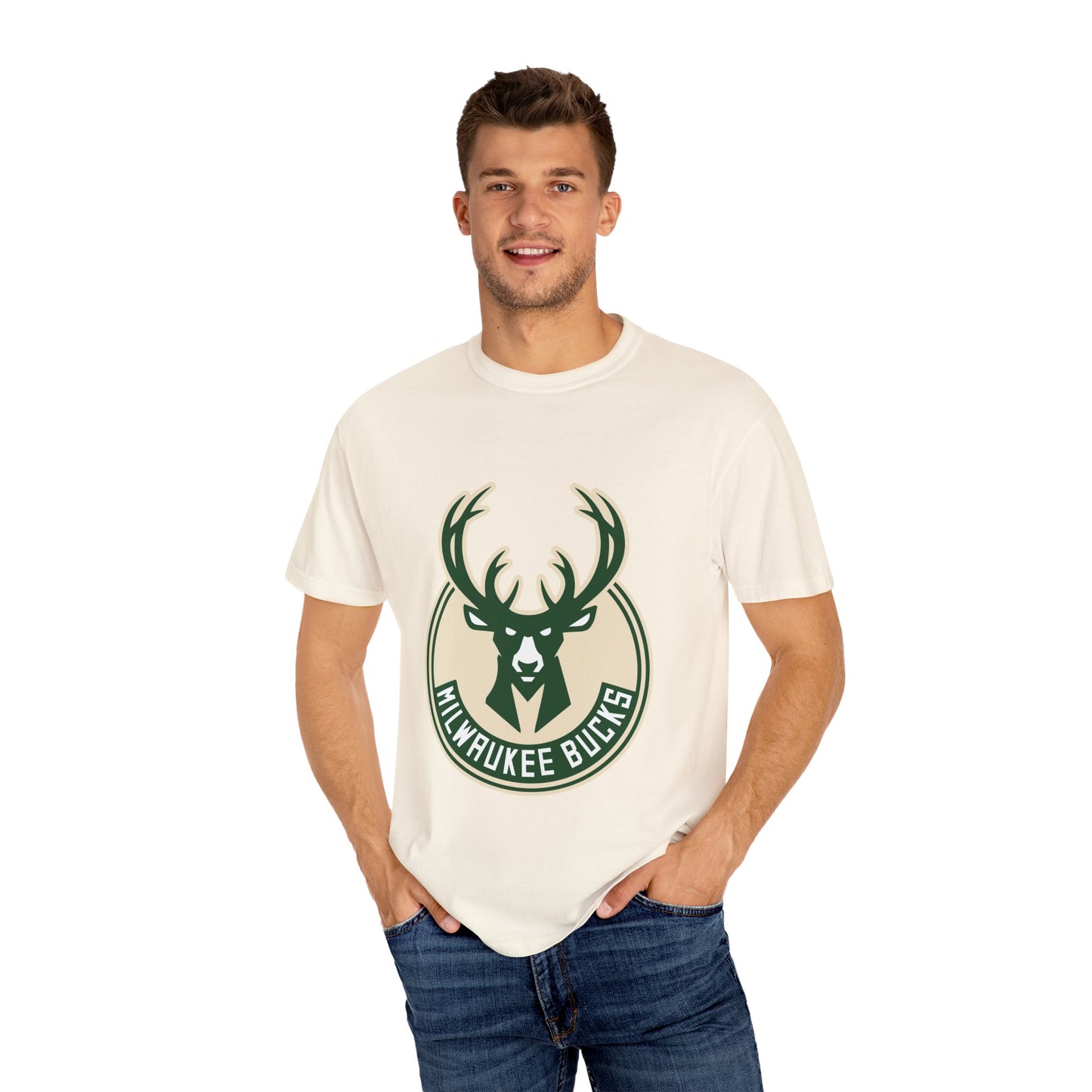 Milwaukee Bucks NBA Garment-Dyed T-Shirt – Premium Cotton Tee for Customization