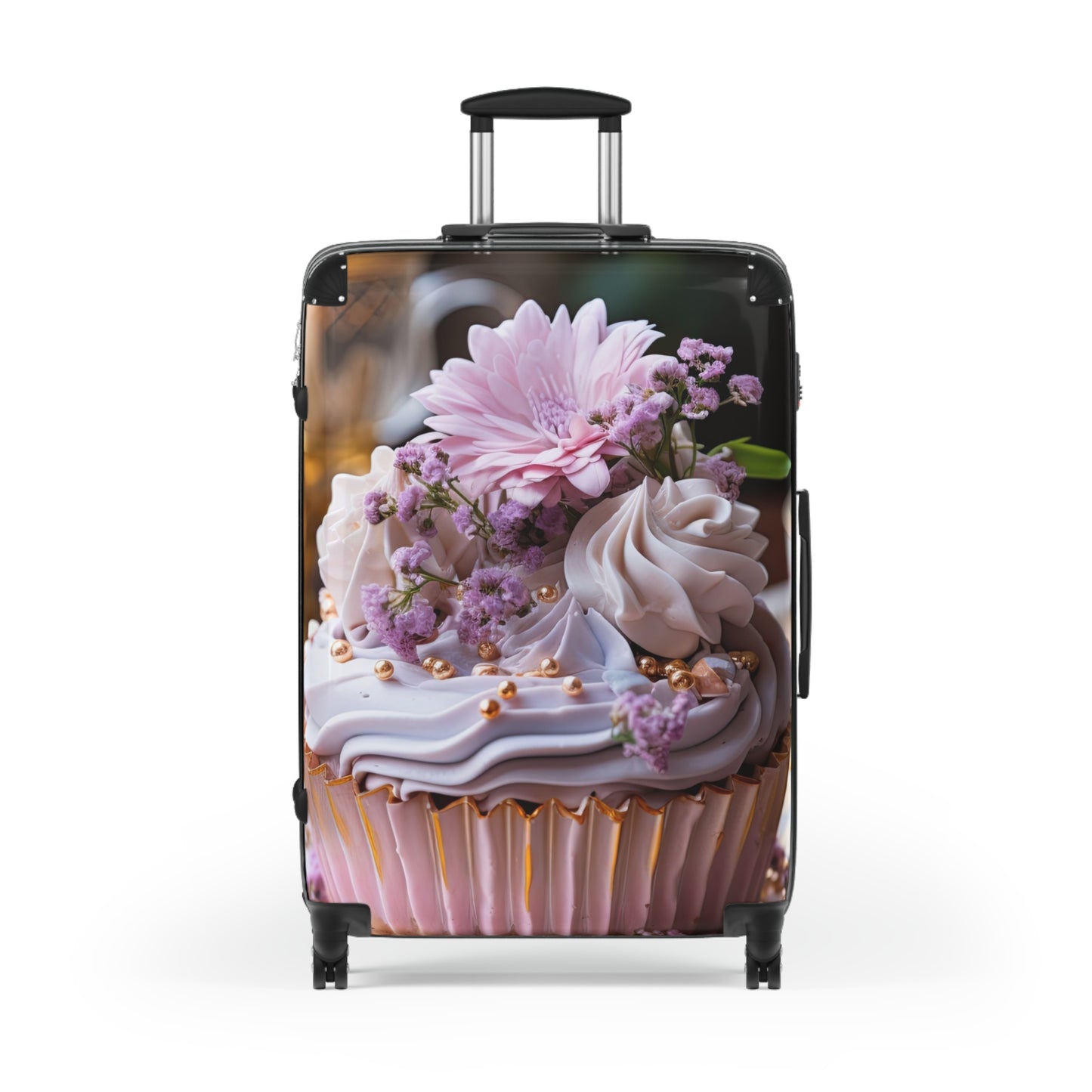 Nature Flowers Floral Pink Cupcake Art Carry-On Suitcase - Stylish Luggage for Travelers