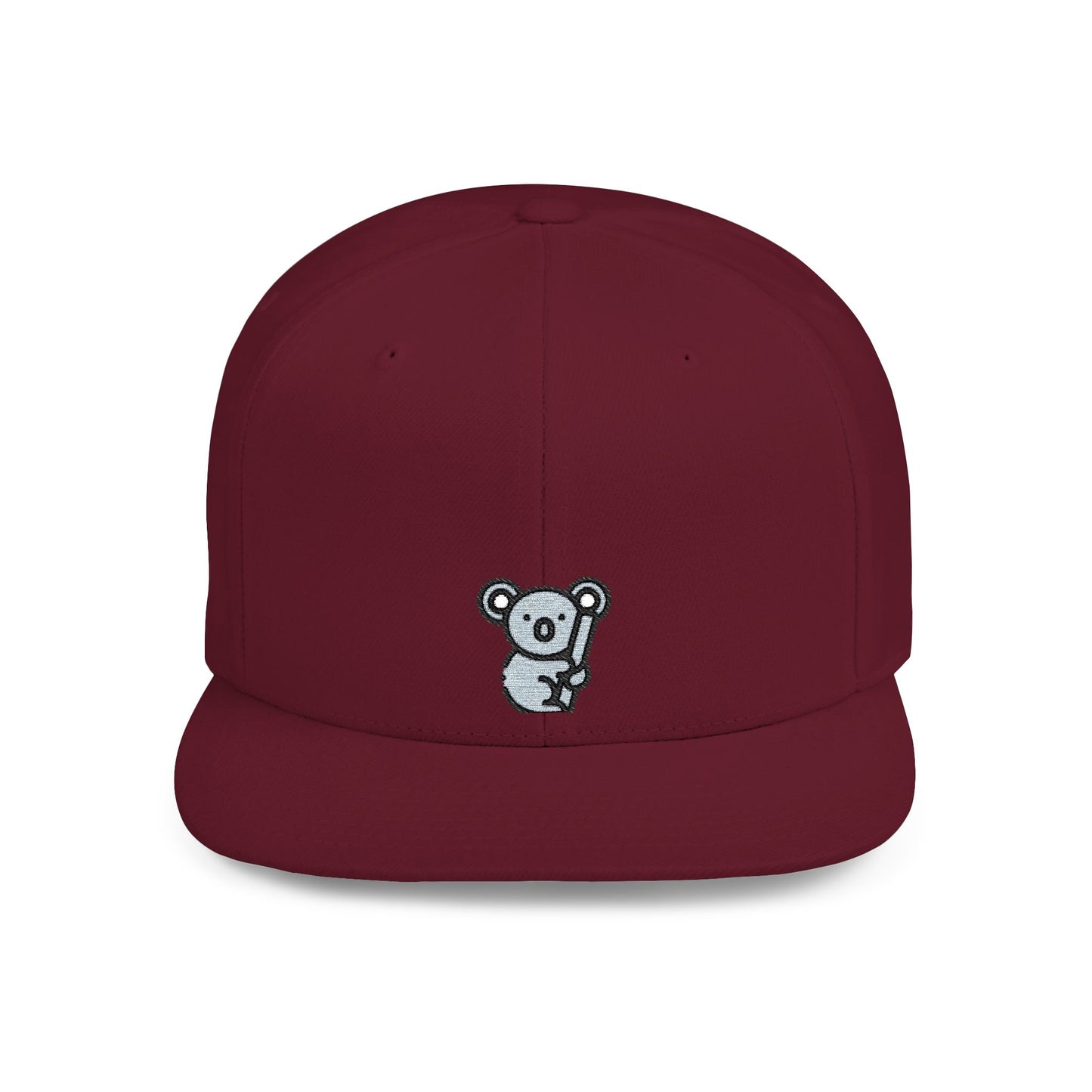 Icons Embroidered Koala Flat Bill Snapback – Lightweight, Custom Fit, Premium Quality
