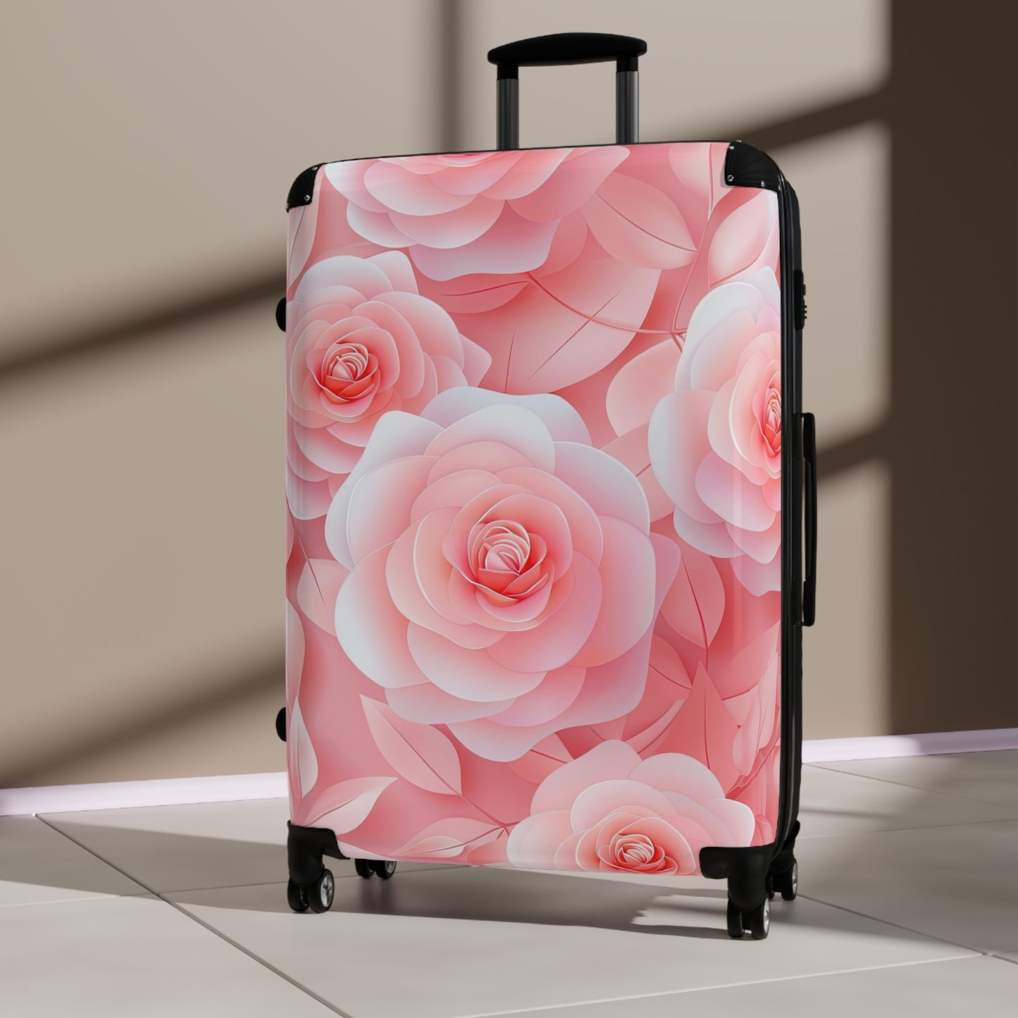Nature Flowers Floral Pink Roses Art Carry-On Suitcase - Stylish Luggage for Travelers