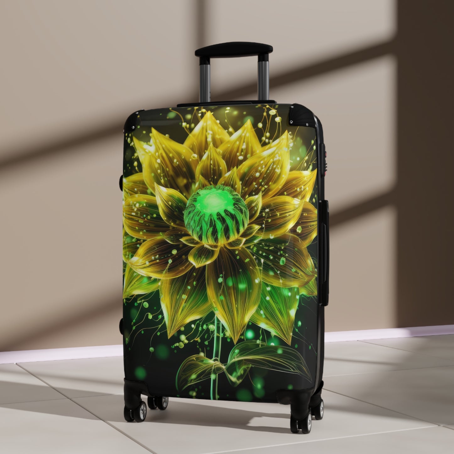 Nature Flowers Floral Glowing Art Carry-On Suitcase - Stylish Luggage for Travelers
