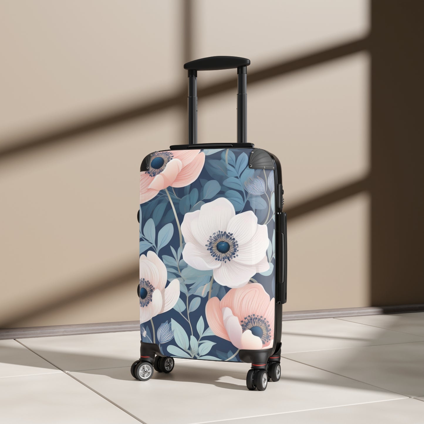 Nature Flowers Floral Pink and White Art Carry-On Suitcase - Stylish Luggage for Travelers