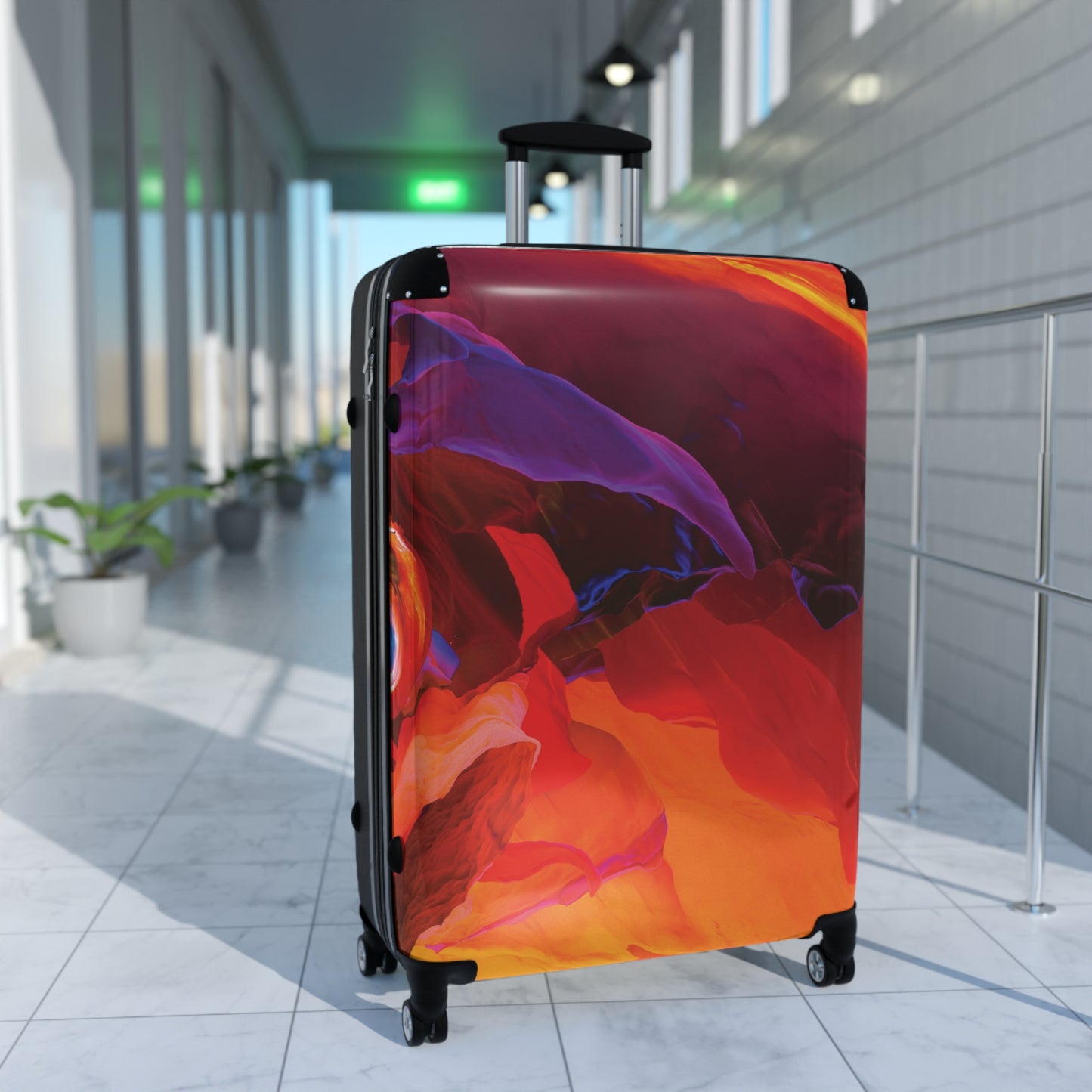 Abstract Colorful Digital Art Carry-On Suitcase - Stylish Luggage for Travelers