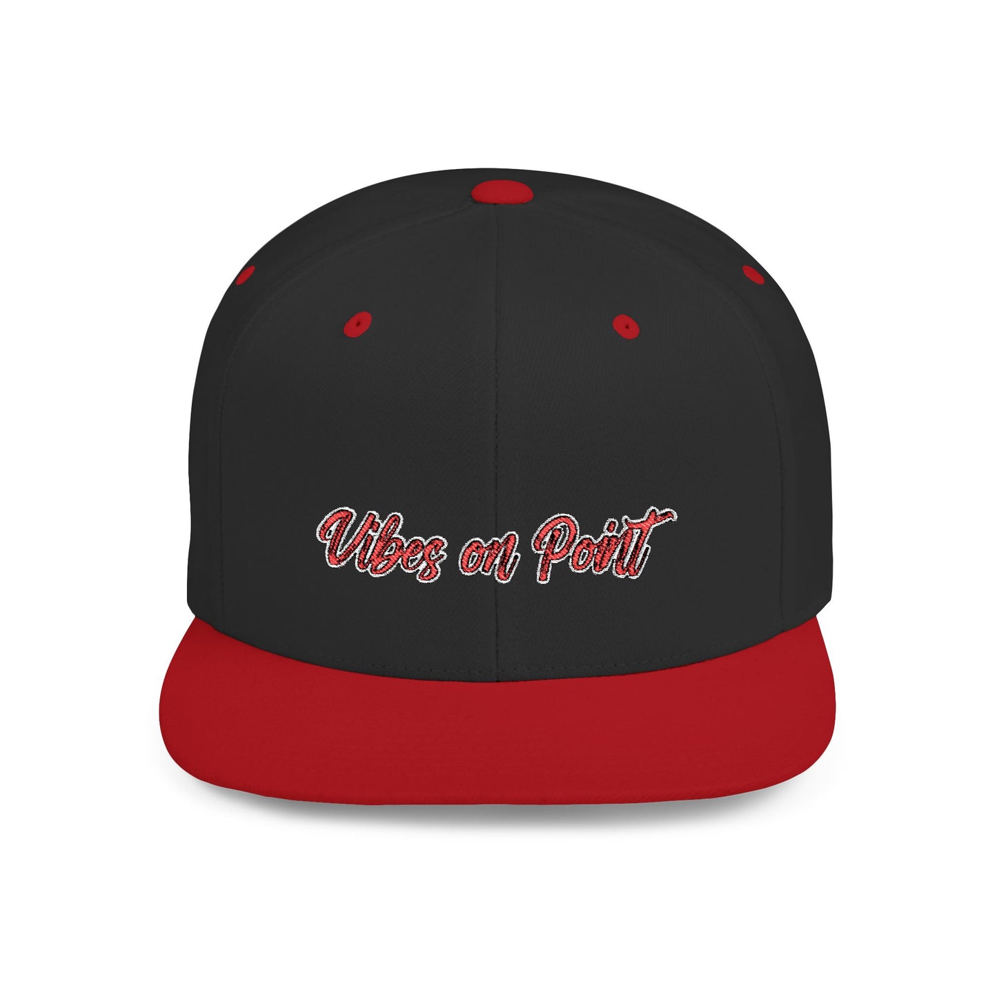 Text Vibes On Point Flat Bill Snapback – Lightweight, Custom Fit, Premium Quality