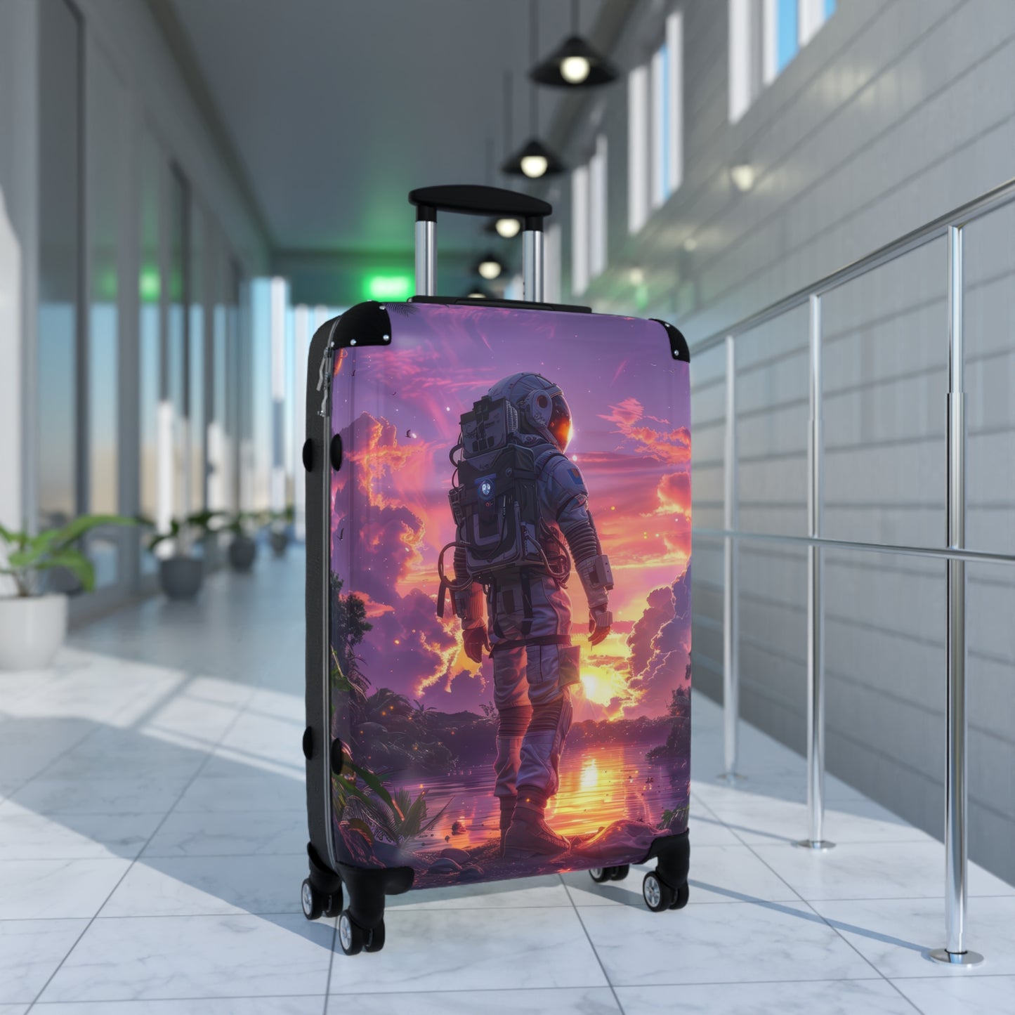 Astronaut Stands Art Carry-On Suitcase - Stylish Luggage for Travelers