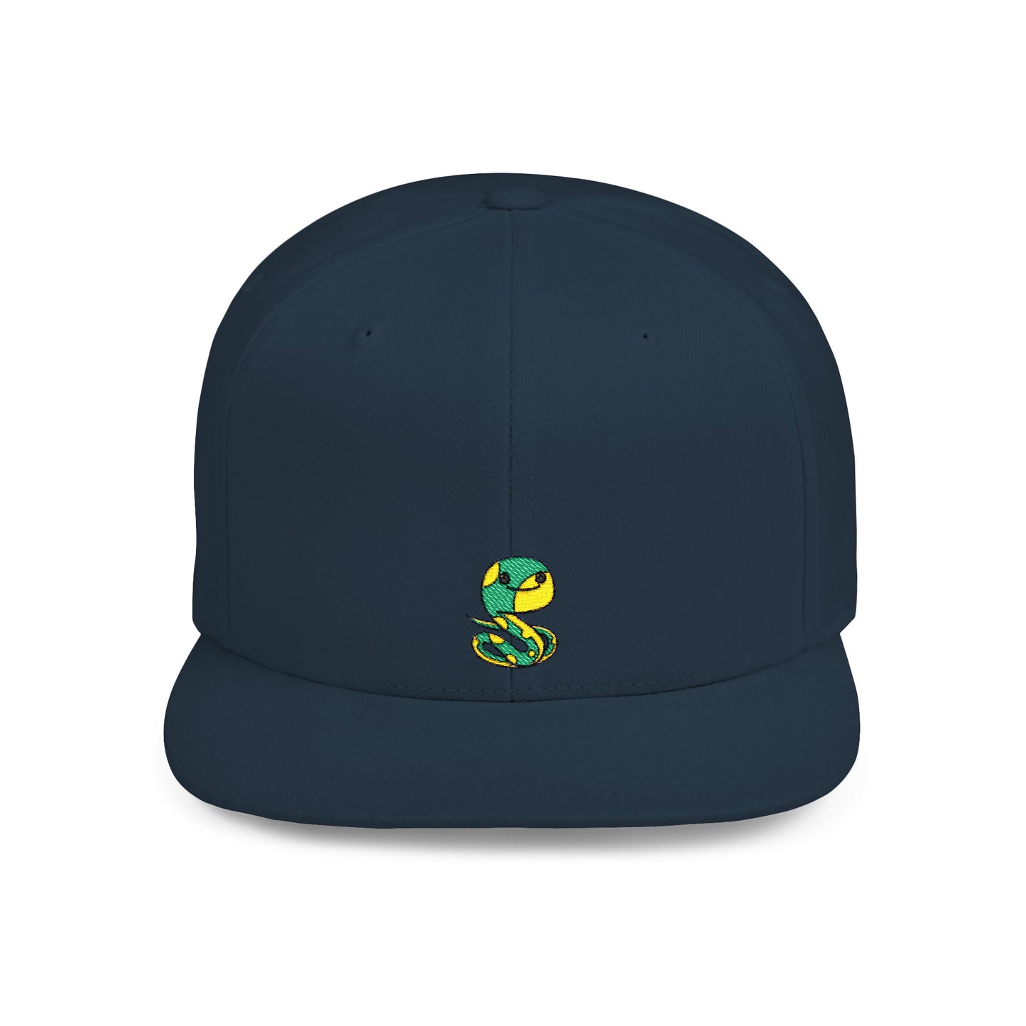 Icons Embroidered Snake Green Yellow Flat Bill Snapback – Lightweight, Custom Fit, Premium Quality