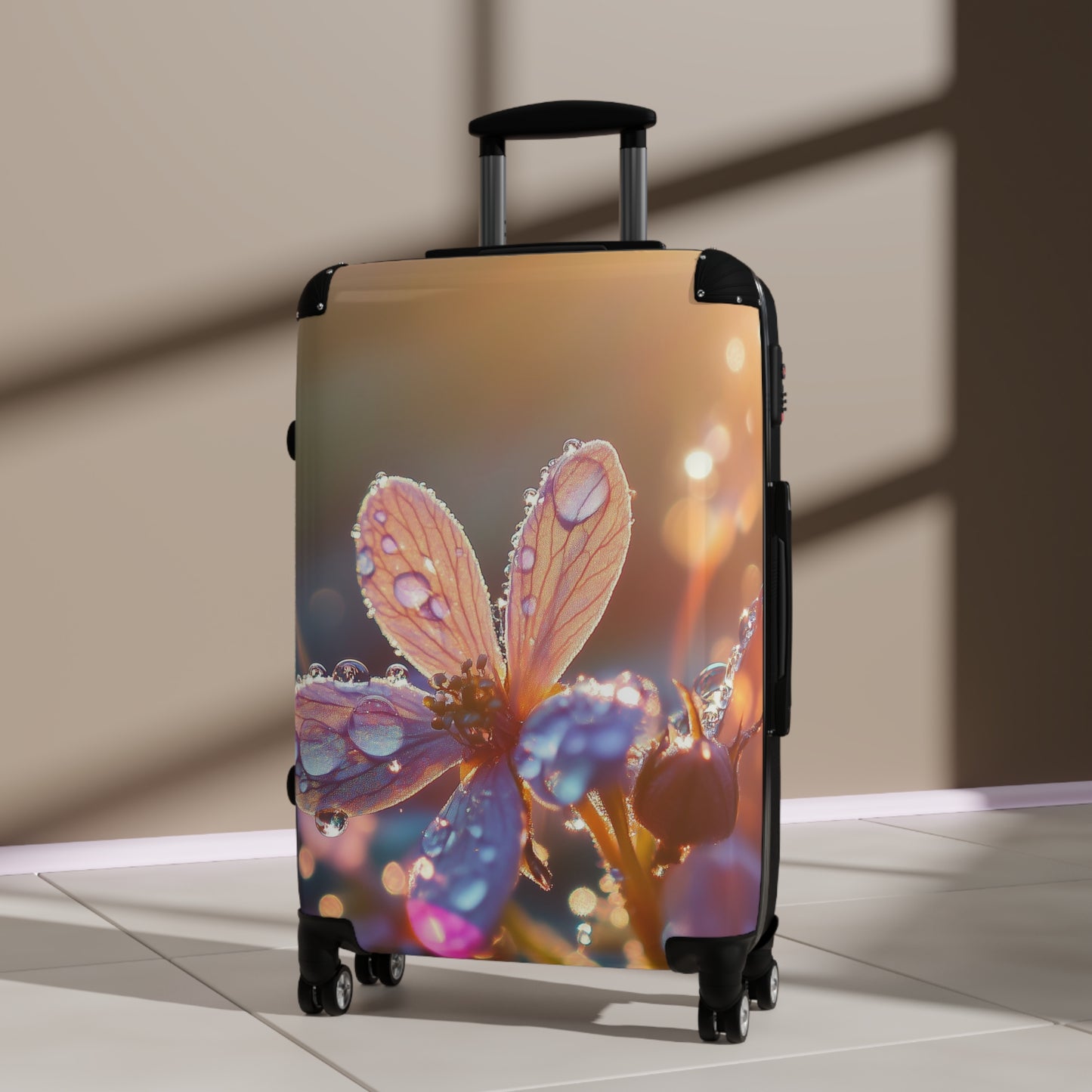 Nature Flowers Floral Sunshine Dewdrop Art Carry-On Suitcase - Stylish Luggage for Travelers