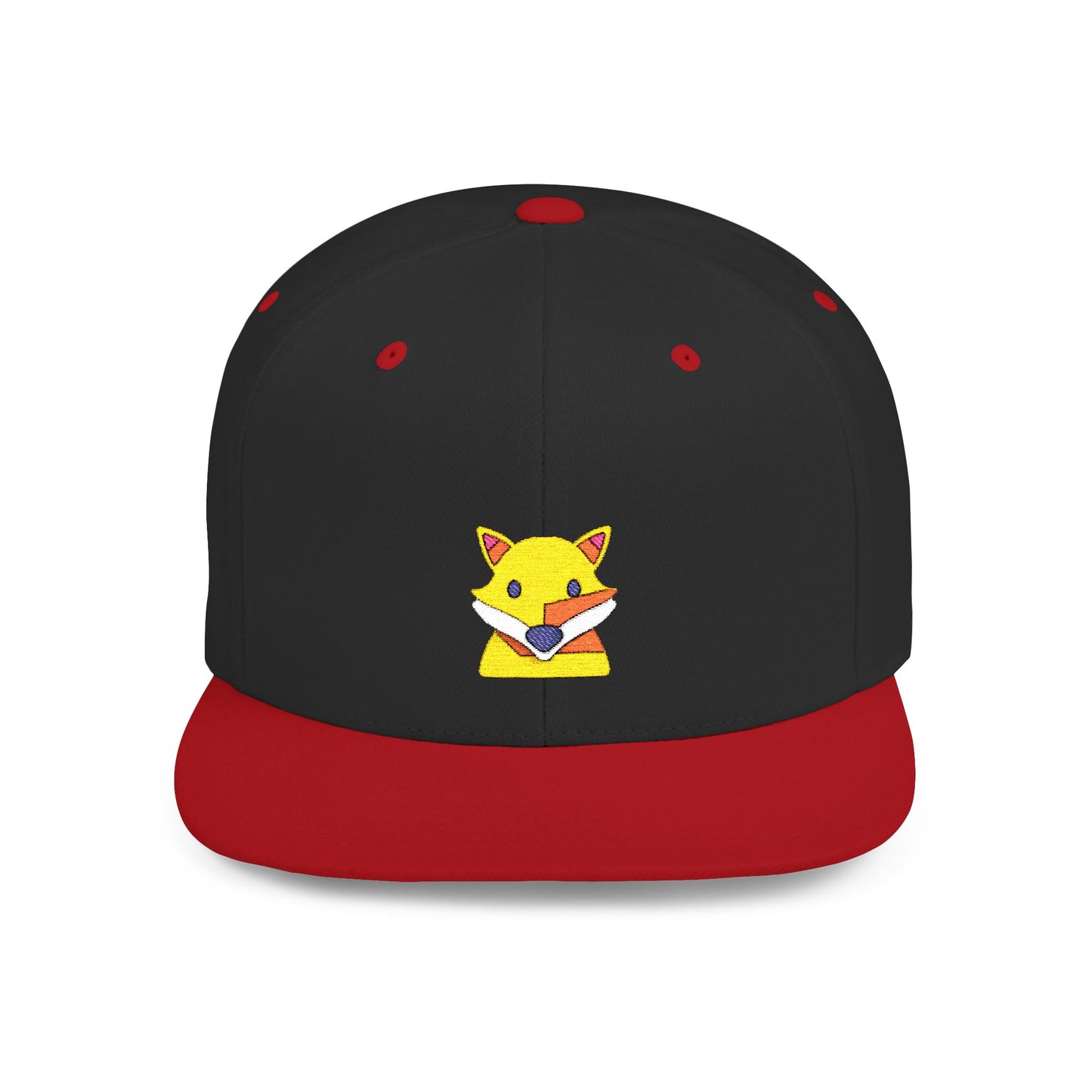 Icons Embroidered Fox Flat Bill Snapback – Lightweight, Custom Fit, Premium Quality