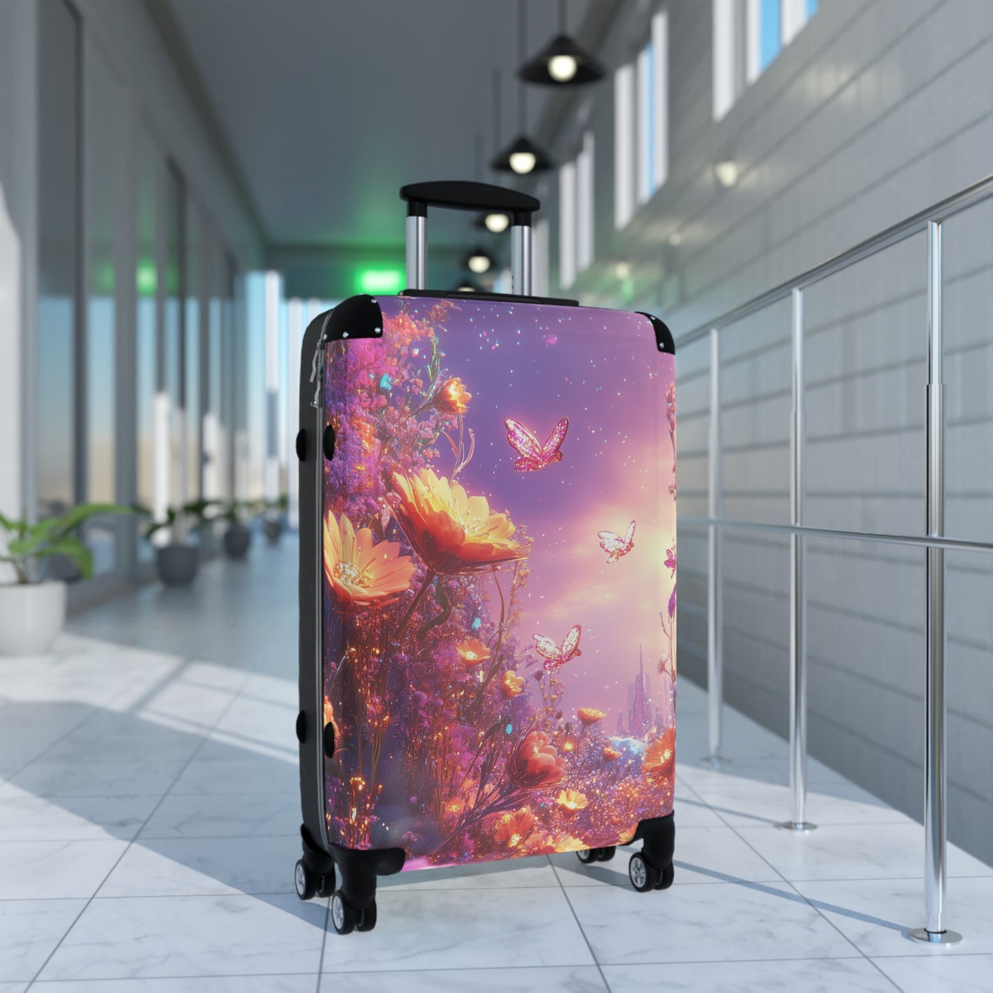Nature Flowers Floral Starry Sky Art Carry-On Suitcase - Stylish Luggage for Travelers