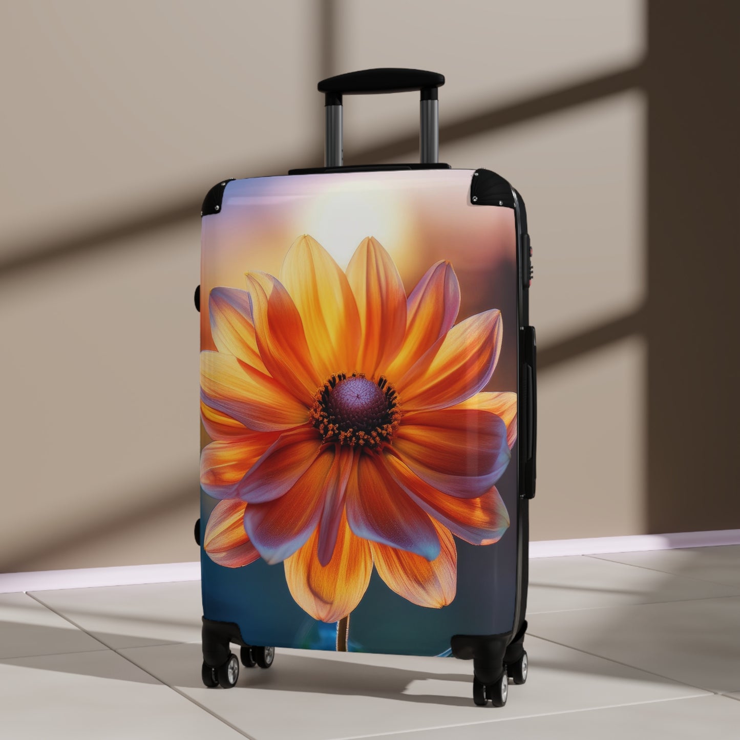 Nature Flowers Floral Orange Glow Art Carry-On Suitcase - Stylish Luggage for Travelers