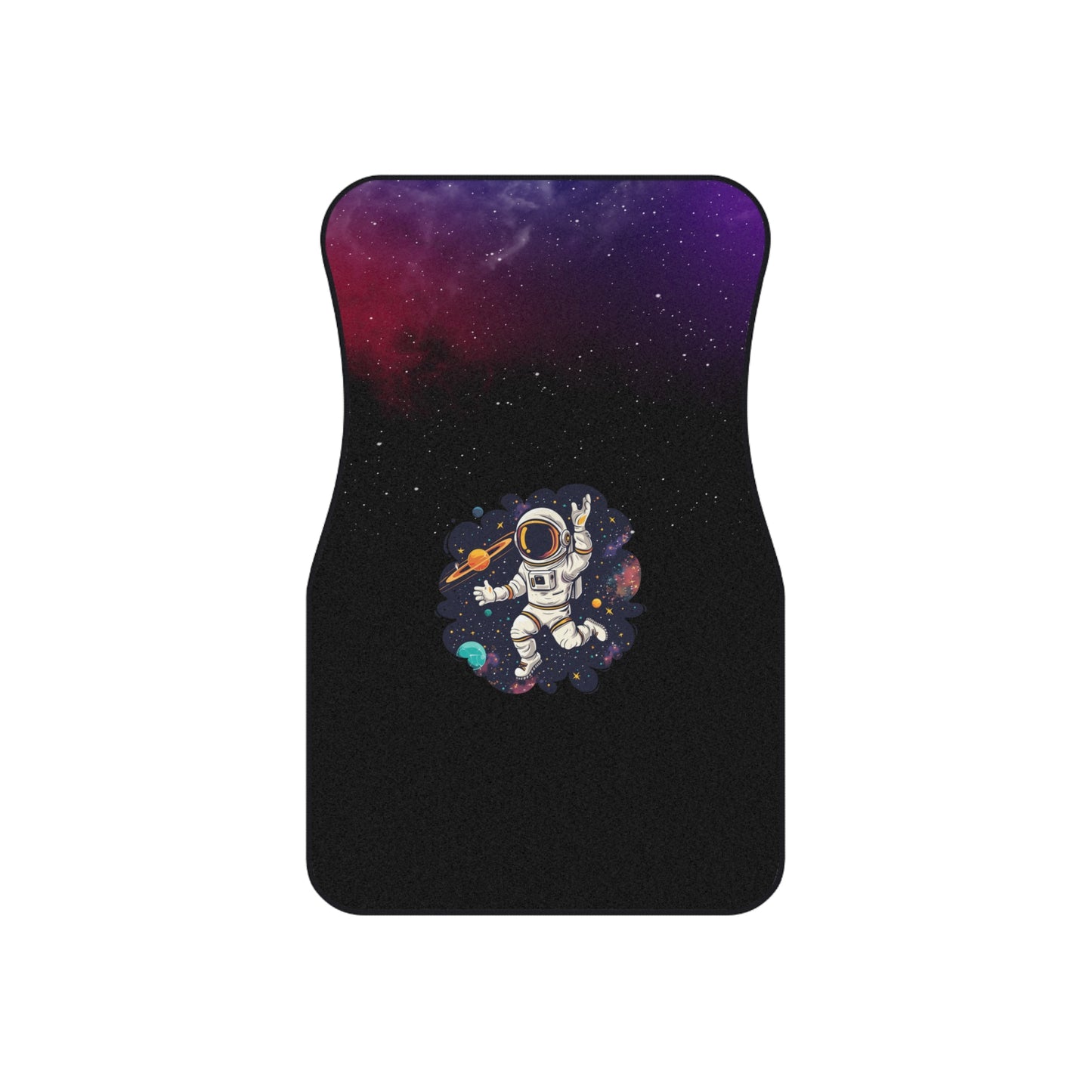 Space Astronaut Dancing Car Floor Mats – 2-Piece Front Set, Durable & Stylish, Universal Fit