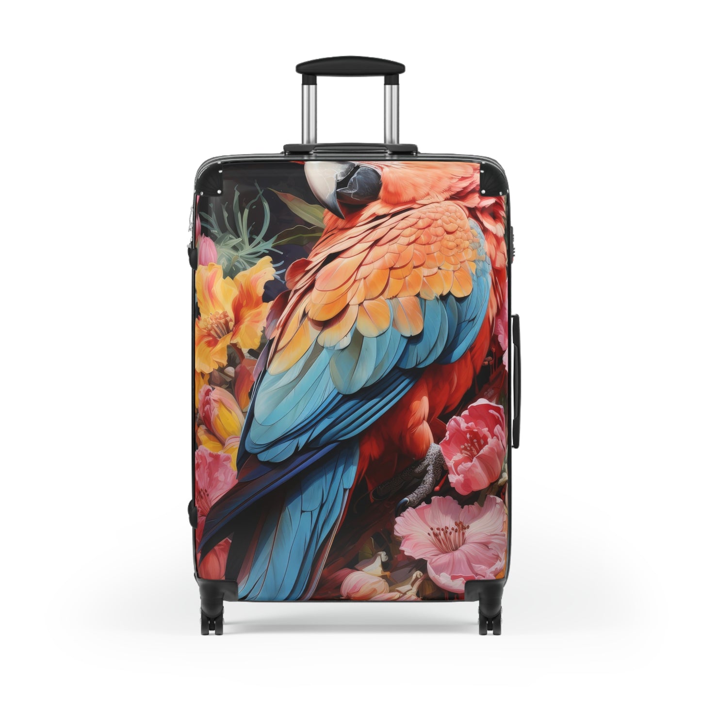 Nature Flowers Floral Colorful Parrot Art Carry-On Suitcase - Stylish Luggage for Travelers