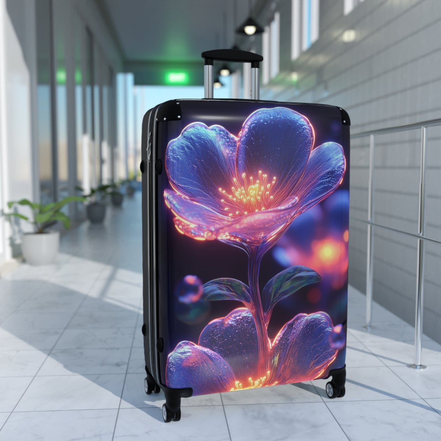 Nature Flowers Floral Glowing Art Carry-On Suitcase - Stylish Luggage for Travelers