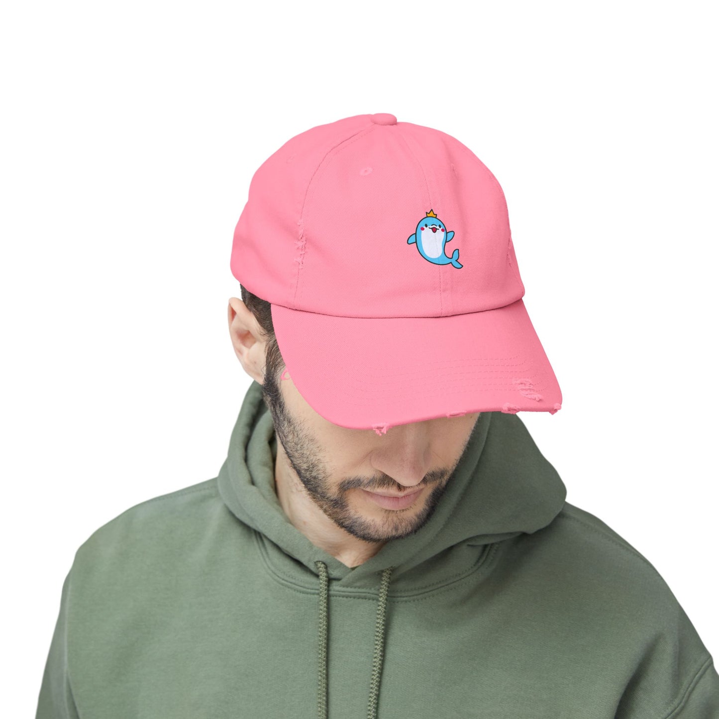Dolphin Crown Vintage Distressed Dad Hat Unisex Adjustable Cotton Twill Baseball Cap for Casual Everyday Wear