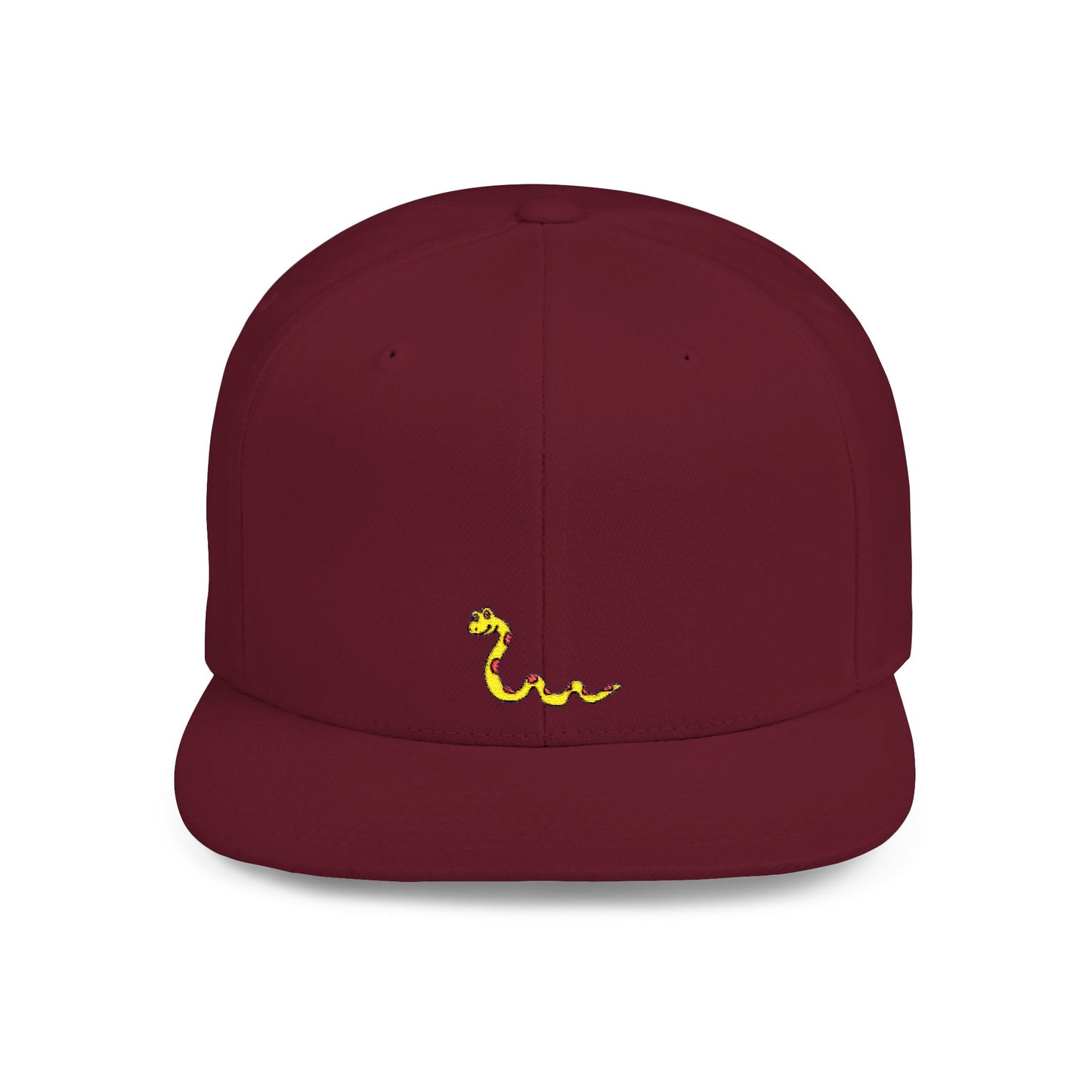 Icons Embroidered Snake Yellow Flat Bill Snapback – Lightweight, Custom Fit, Premium Quality